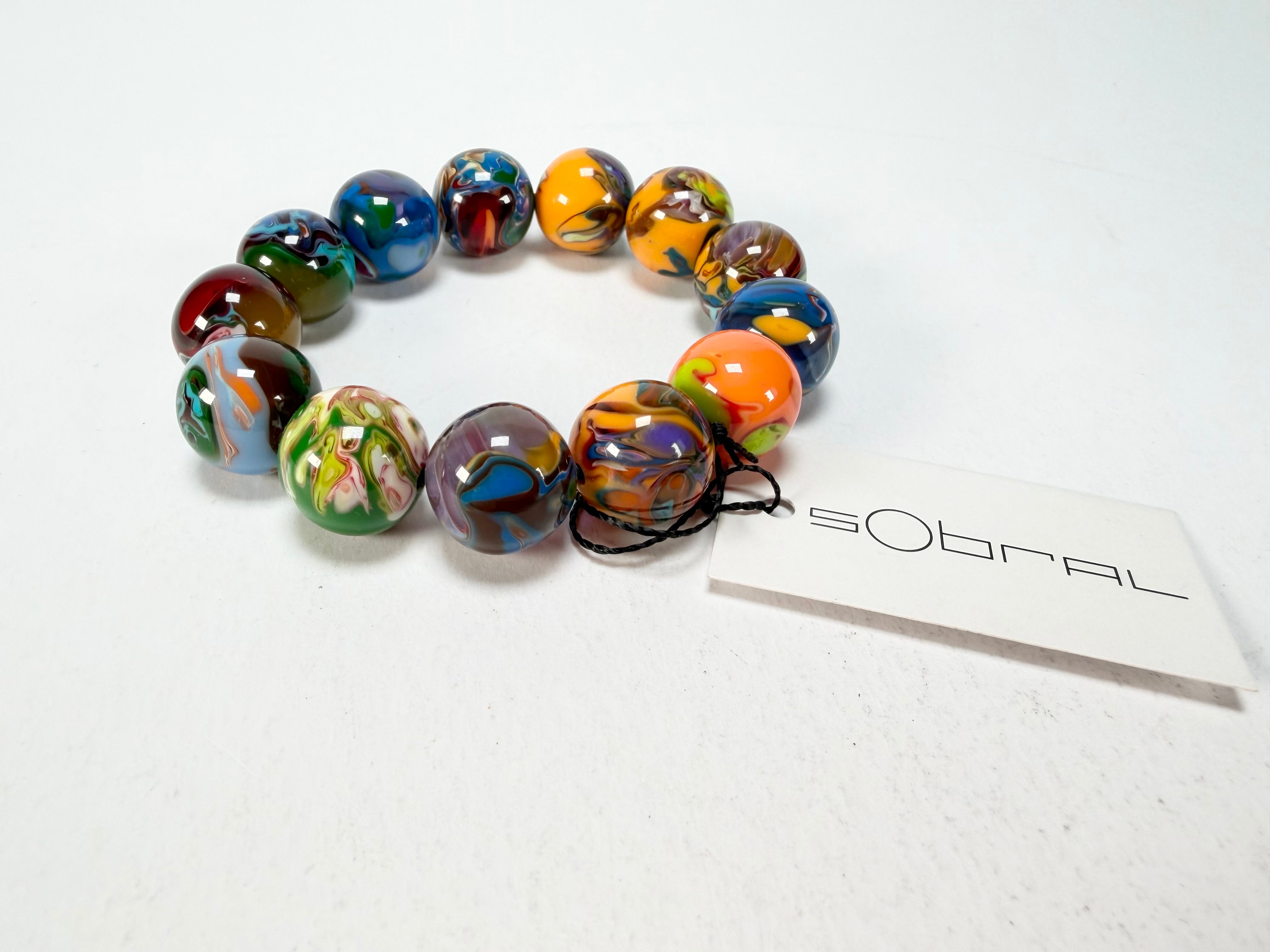 Sobral - Planets "Orbitalis" Pollock Elasticated Resin Bracelet ( 005454 )