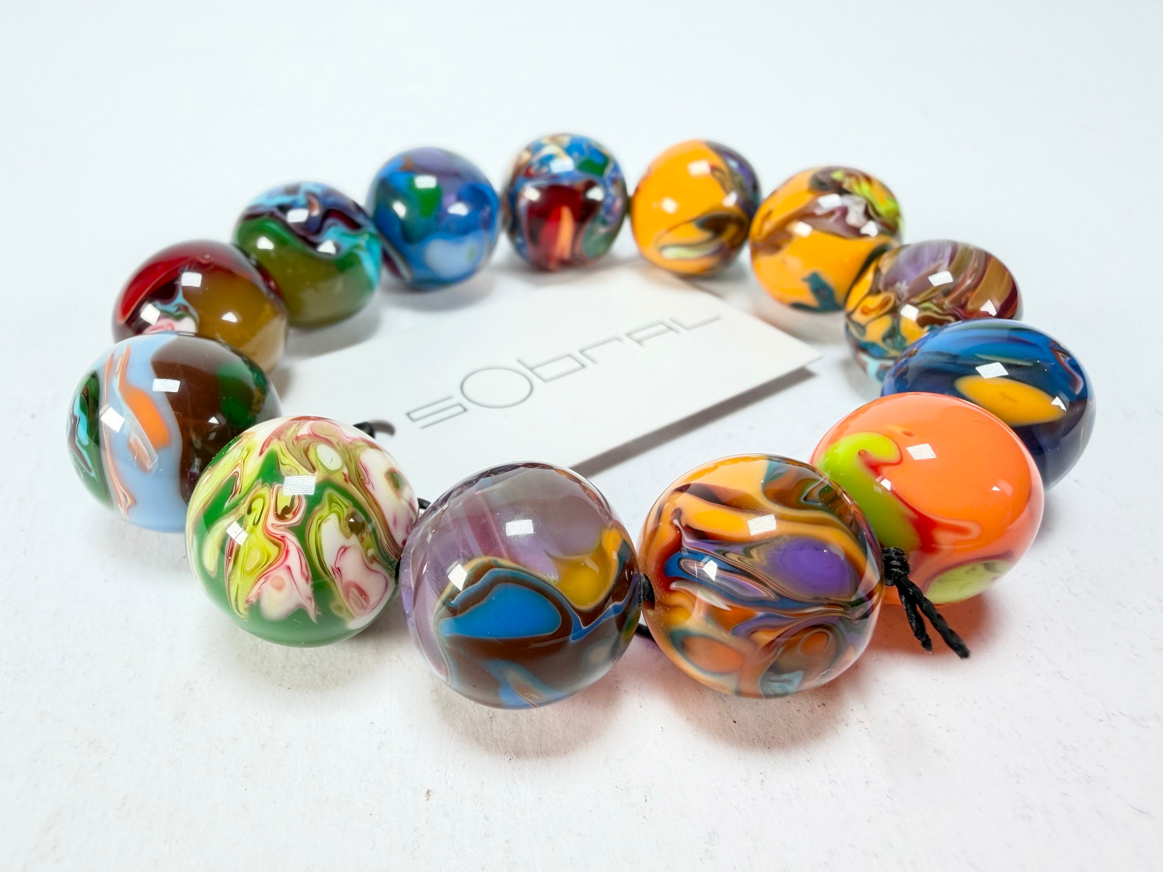 Sobral - Planets "Orbitalis" Pollock Elasticated Resin Bracelet ( 005454 )