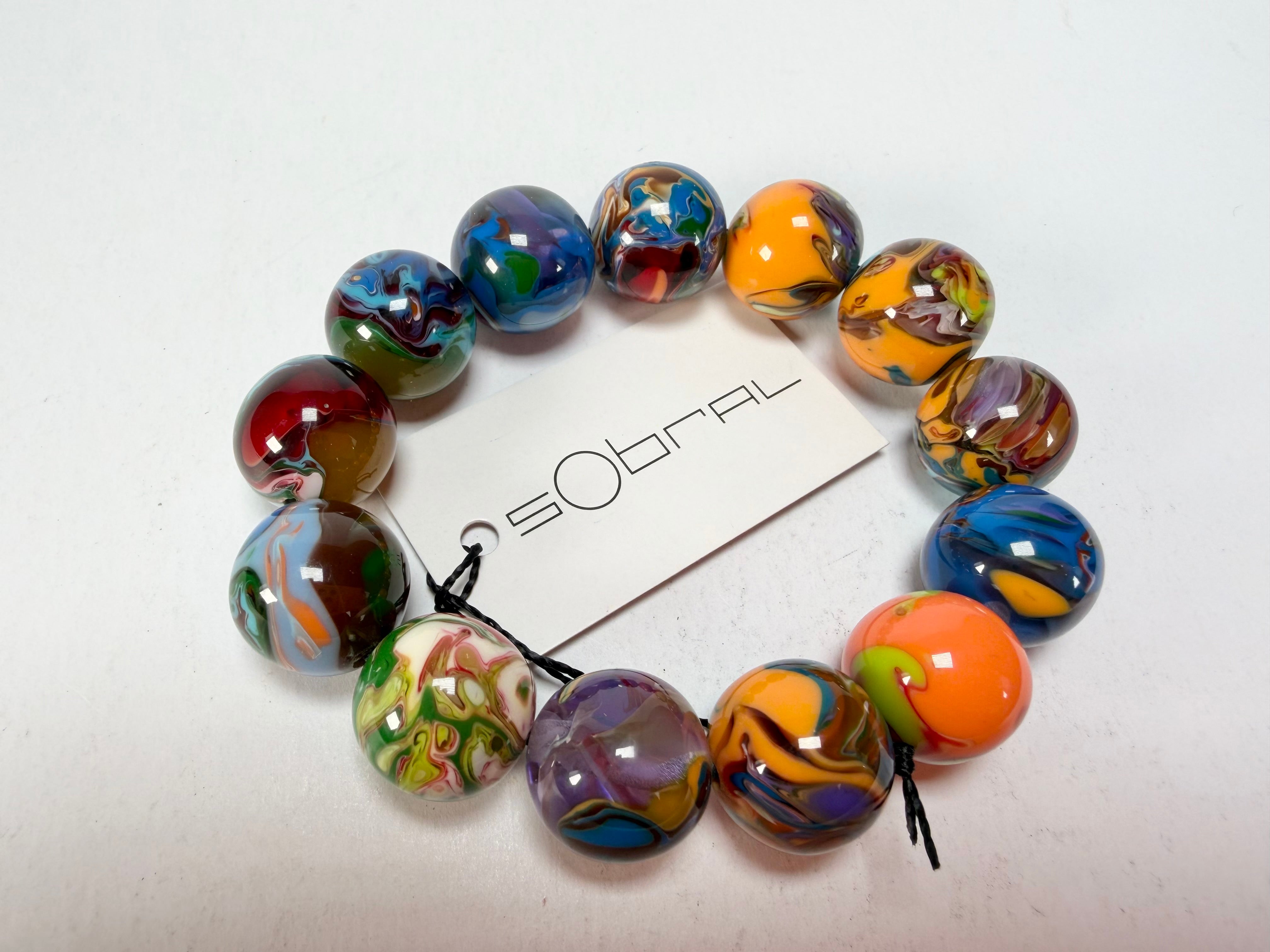 Sobral - Planets "Orbitalis" Pollock Elasticated Resin Bracelet ( 005454 )