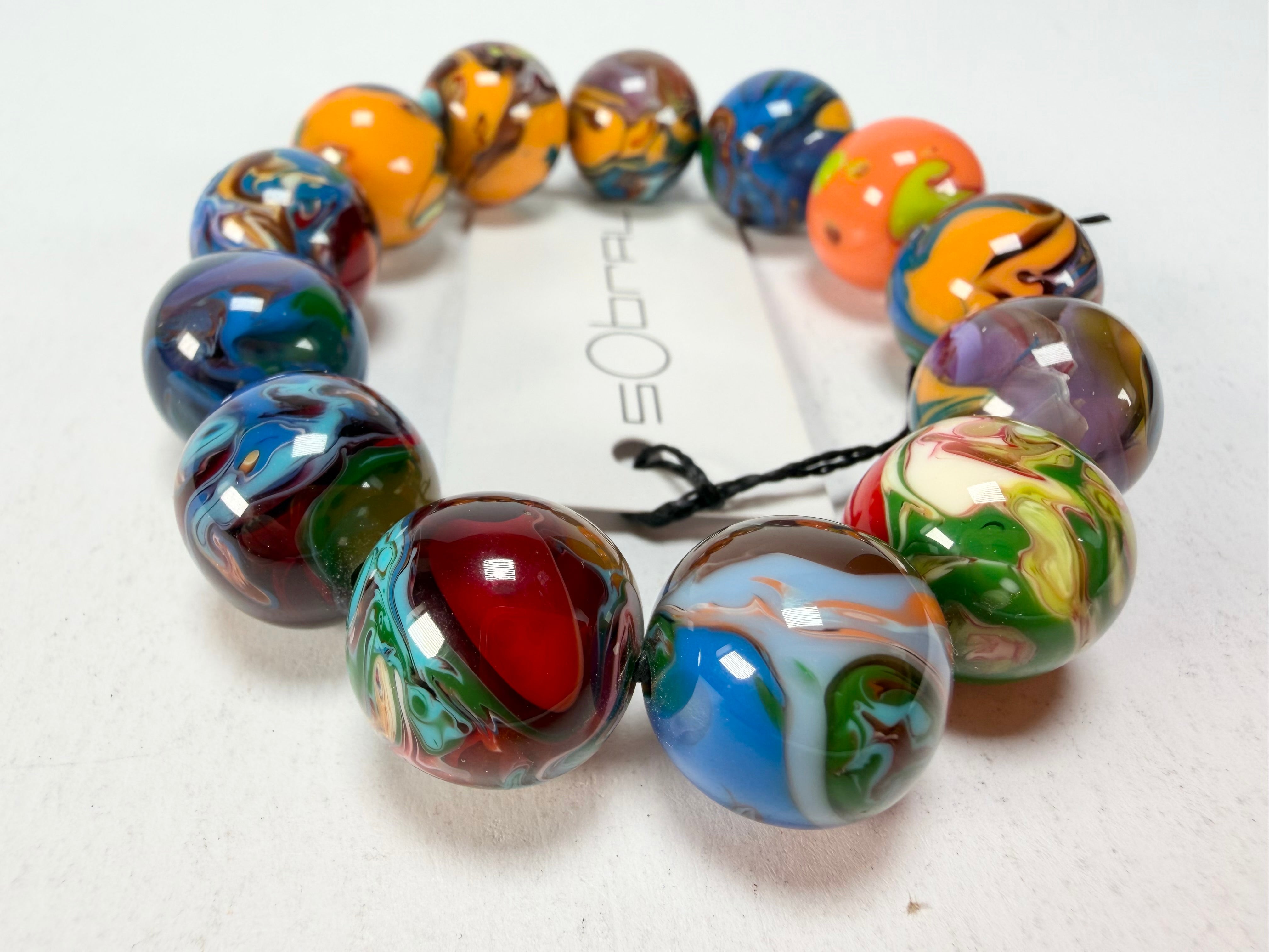 Sobral - Planets "Orbitalis" Pollock Elasticated Resin Bracelet ( 005454 )