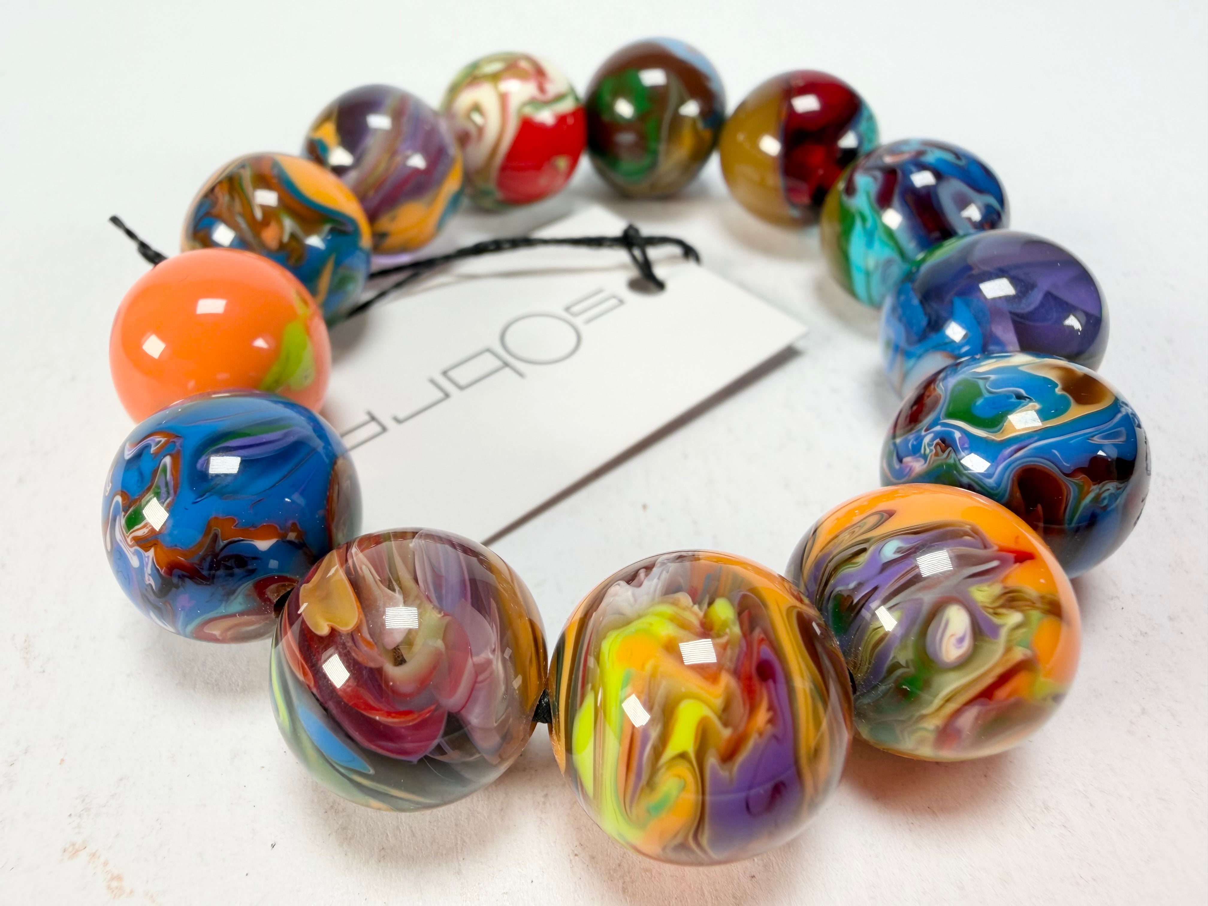 Sobral - Planets "Orbitalis" Pollock Elasticated Resin Bracelet ( 005454 )
