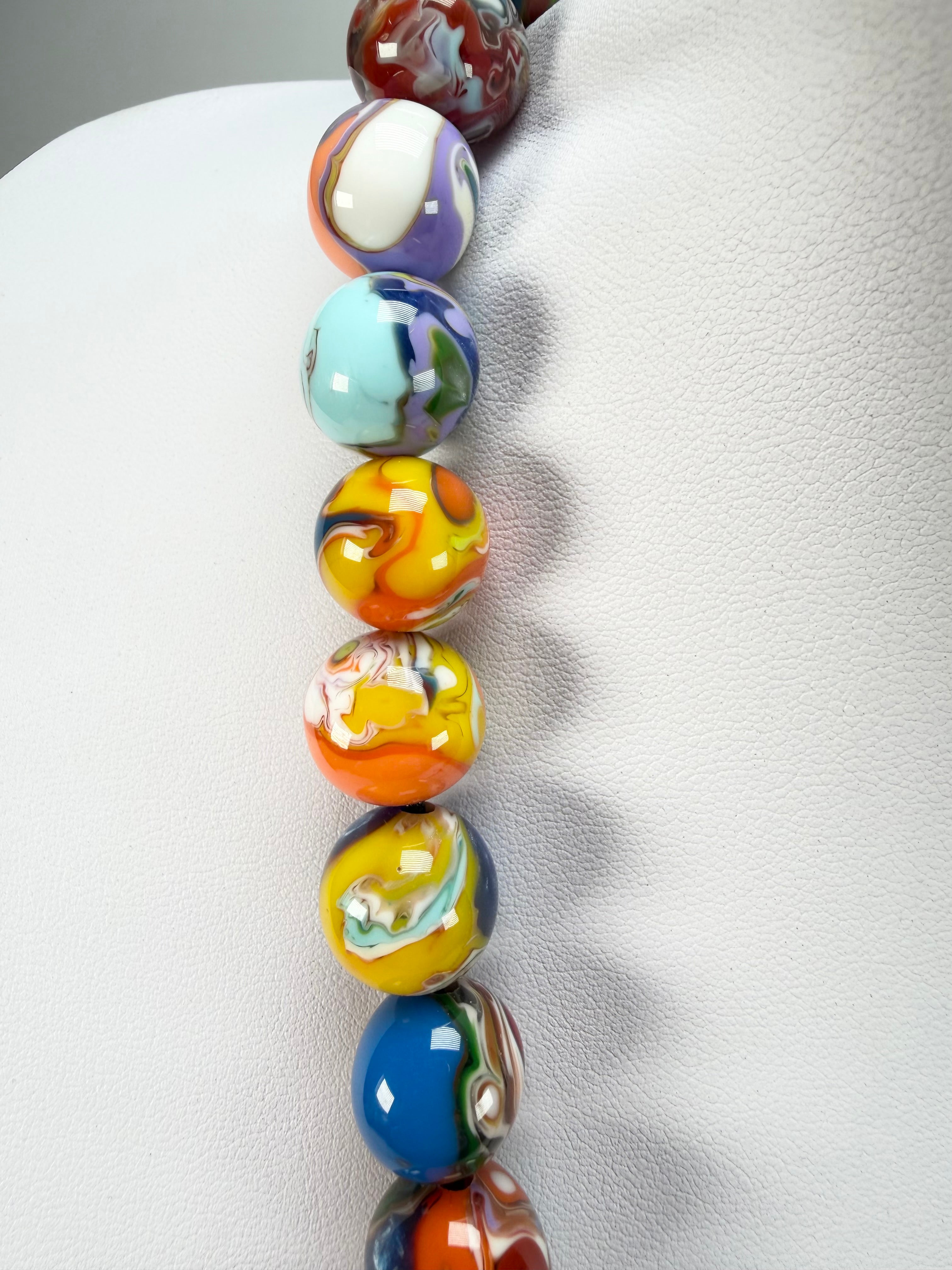 Sobral - Planets "Urano" Pollock Resin Necklace ( 005452 )