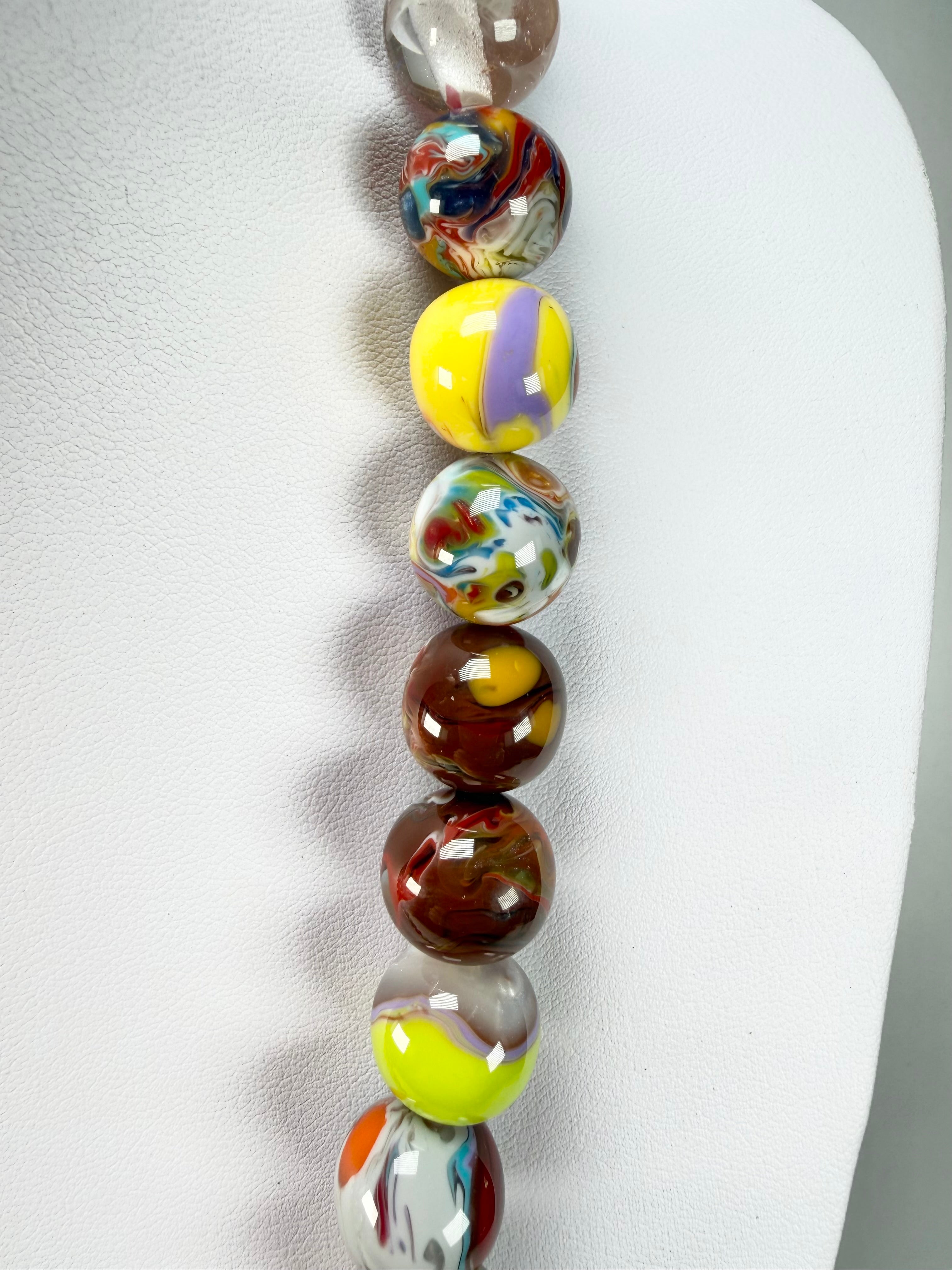 Sobral - Planets "Urano" Pollock Resin Necklace ( 005452 )