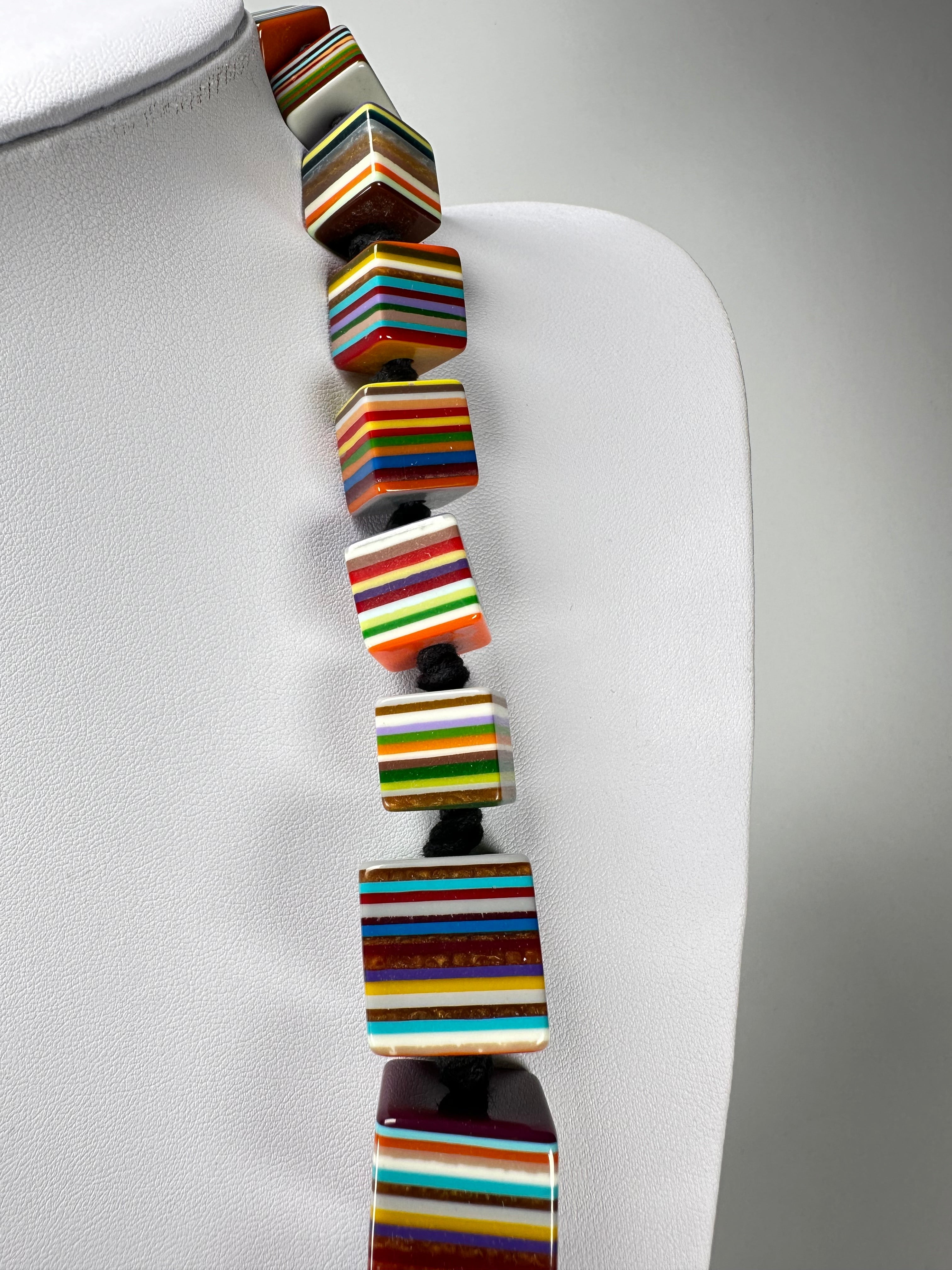 Sobral - Pop Art "K" Multi Cubes Resin Necklace ( 003624 )