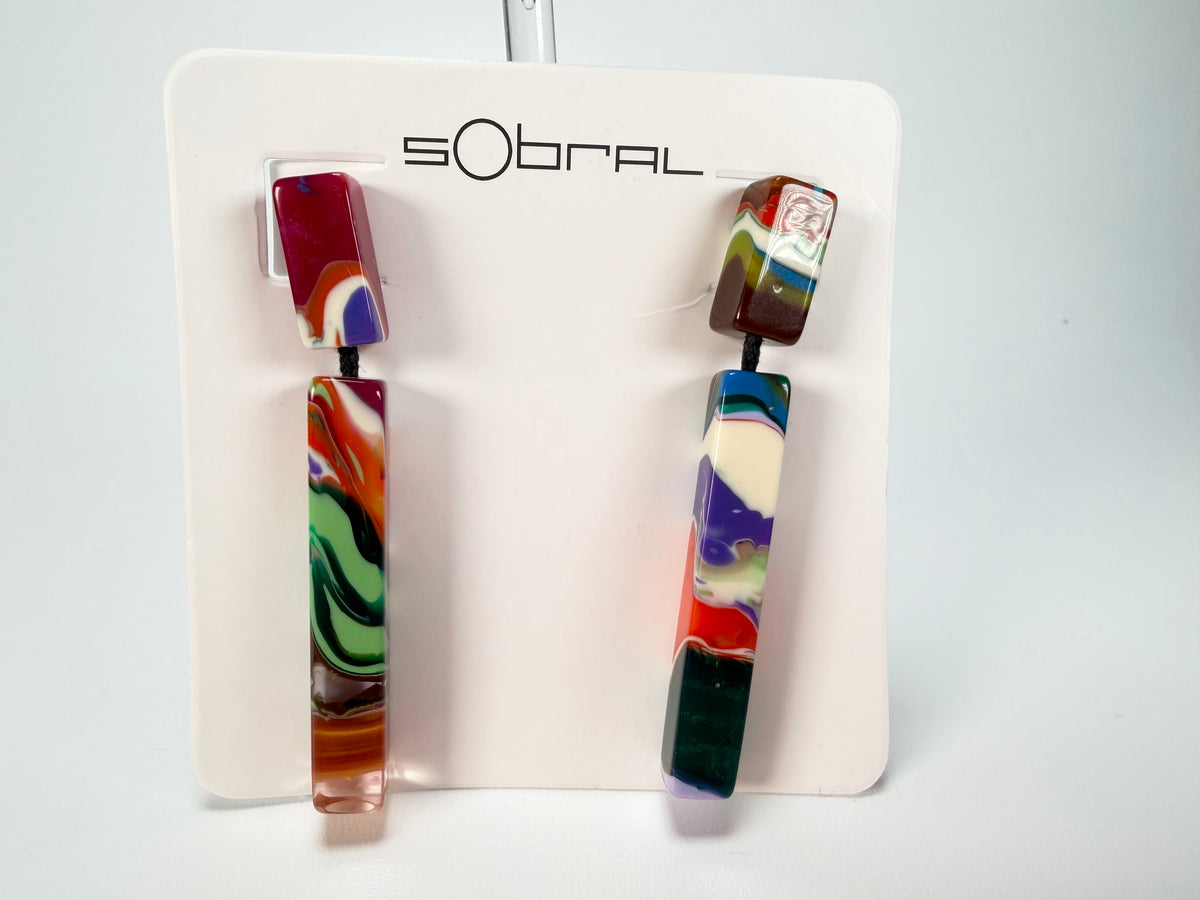 Sobral - Multi-Colour "Clarissa" Pollock Resin Earrings ( 002452 )
