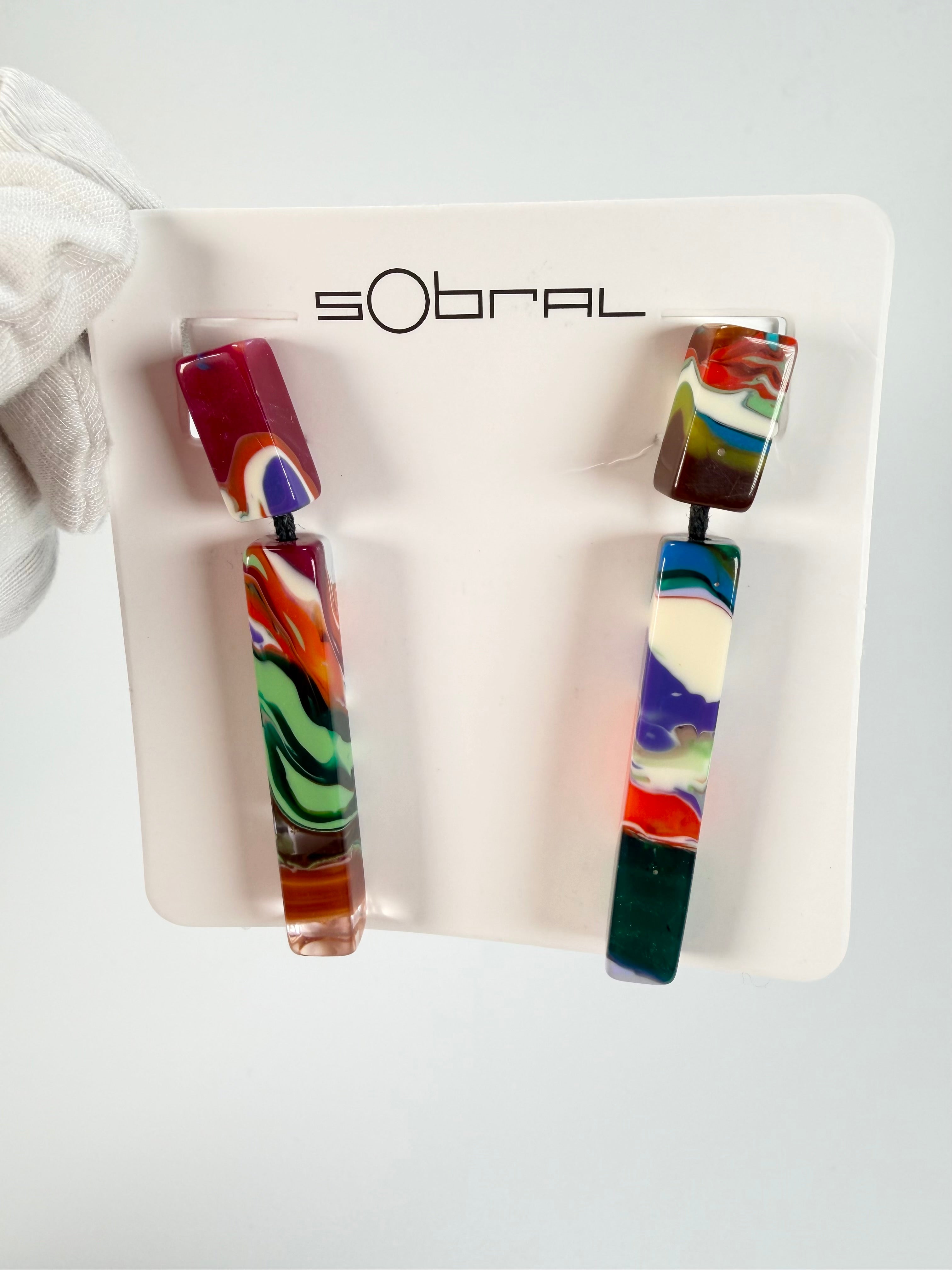 Sobral - Multi-Colour "Clarissa" Pollock Resin Earrings ( 002452 )