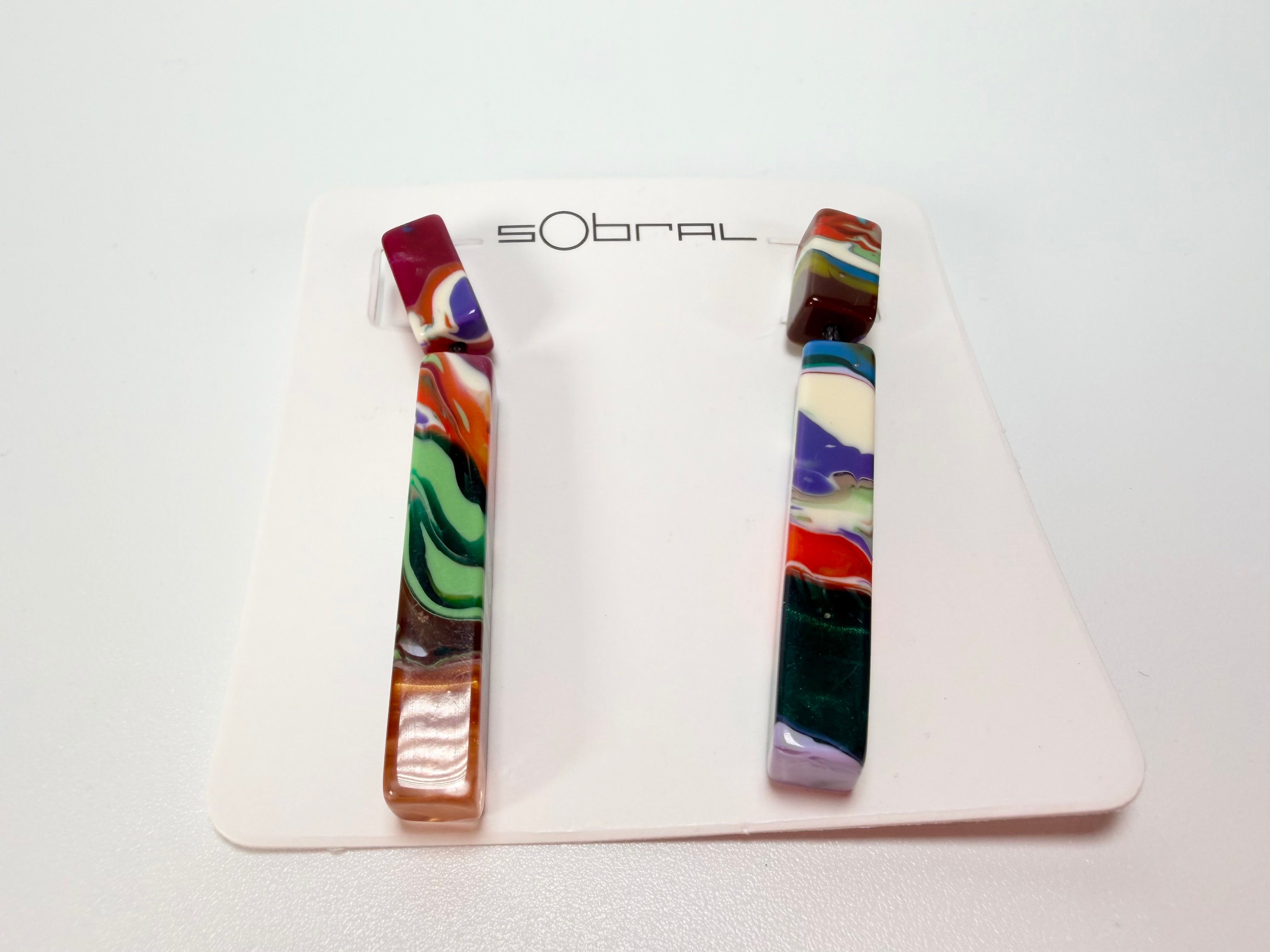 Sobral - Multi-Colour "Clarissa" Pollock Resin Earrings ( 002452 )