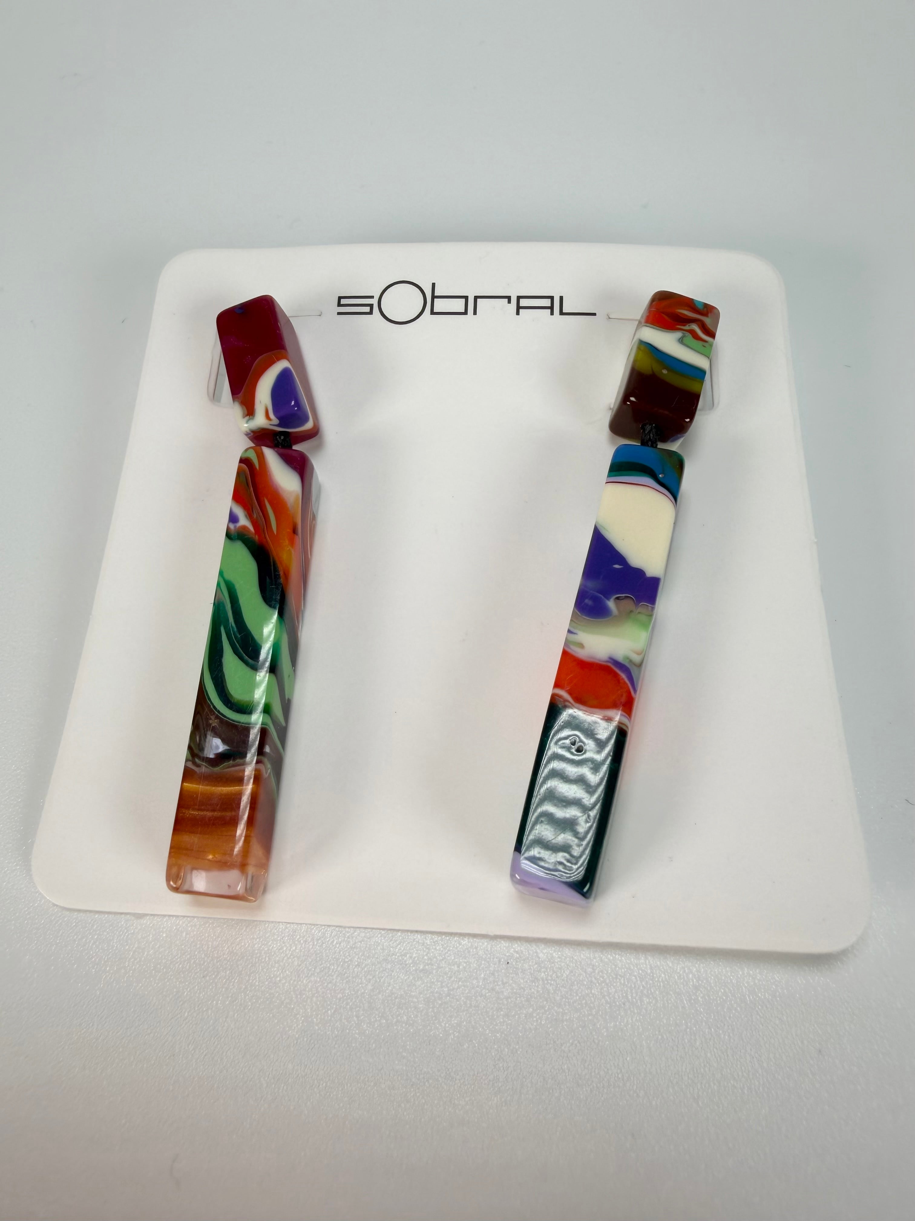 Sobral - Multi-Colour "Clarissa" Pollock Resin Earrings ( 002452 )