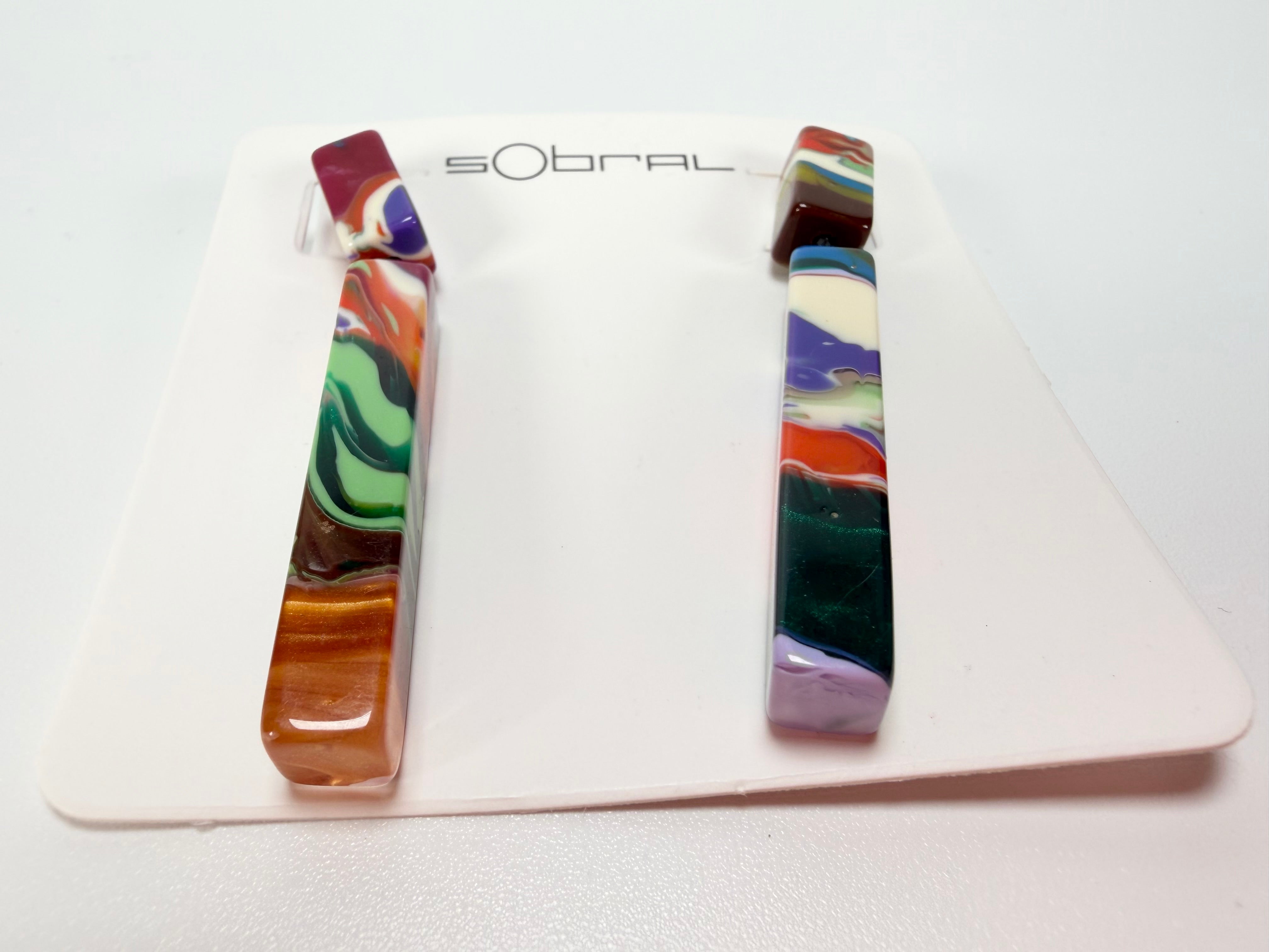Sobral - Multi-Colour "Clarissa" Pollock Resin Earrings ( 002452 )