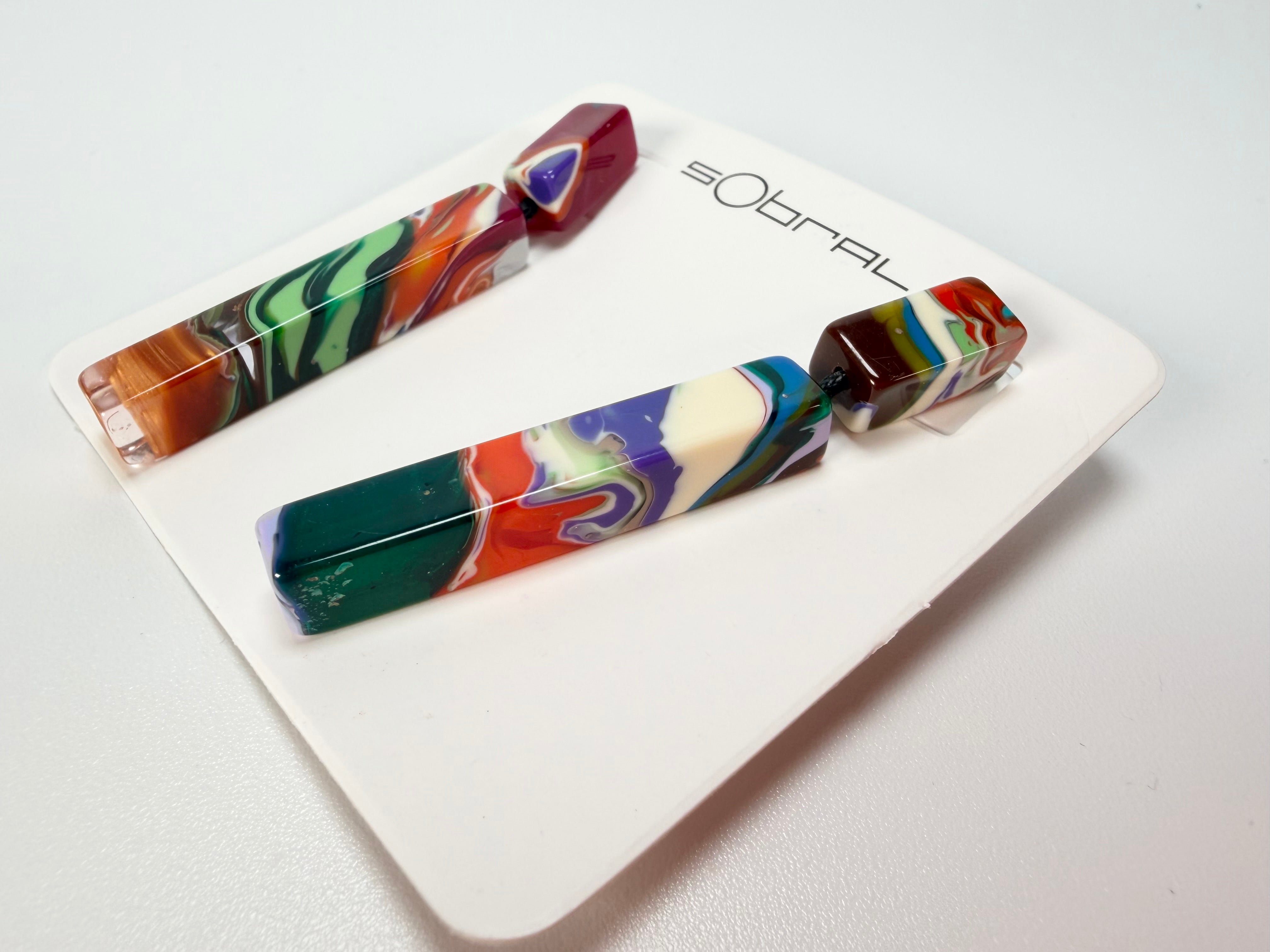 Sobral - Multi-Colour "Clarissa" Pollock Resin Earrings ( 002452 )