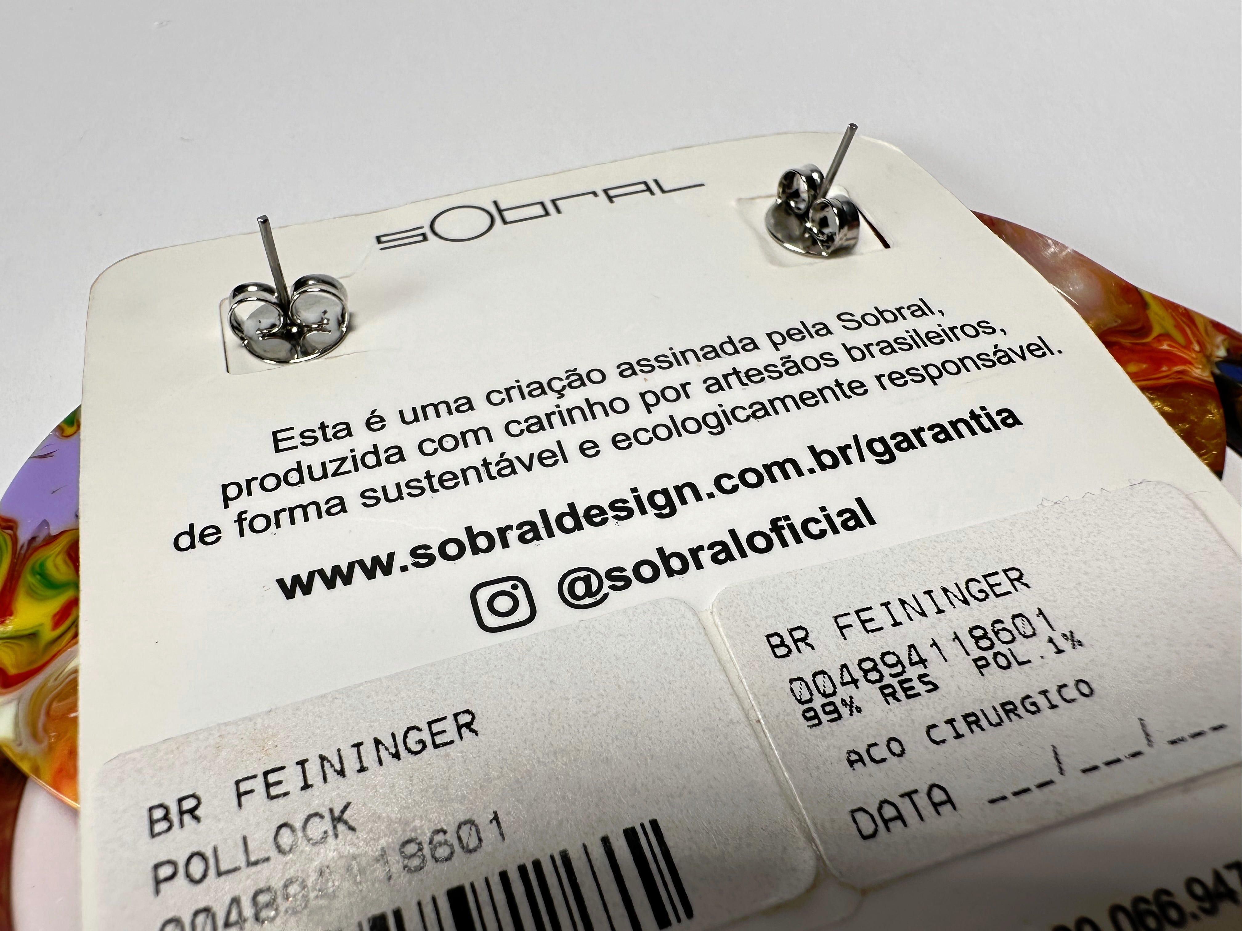 Sobral - Multi-Colour "Feininger Efeitos" Resin Earrings ( 004894 )