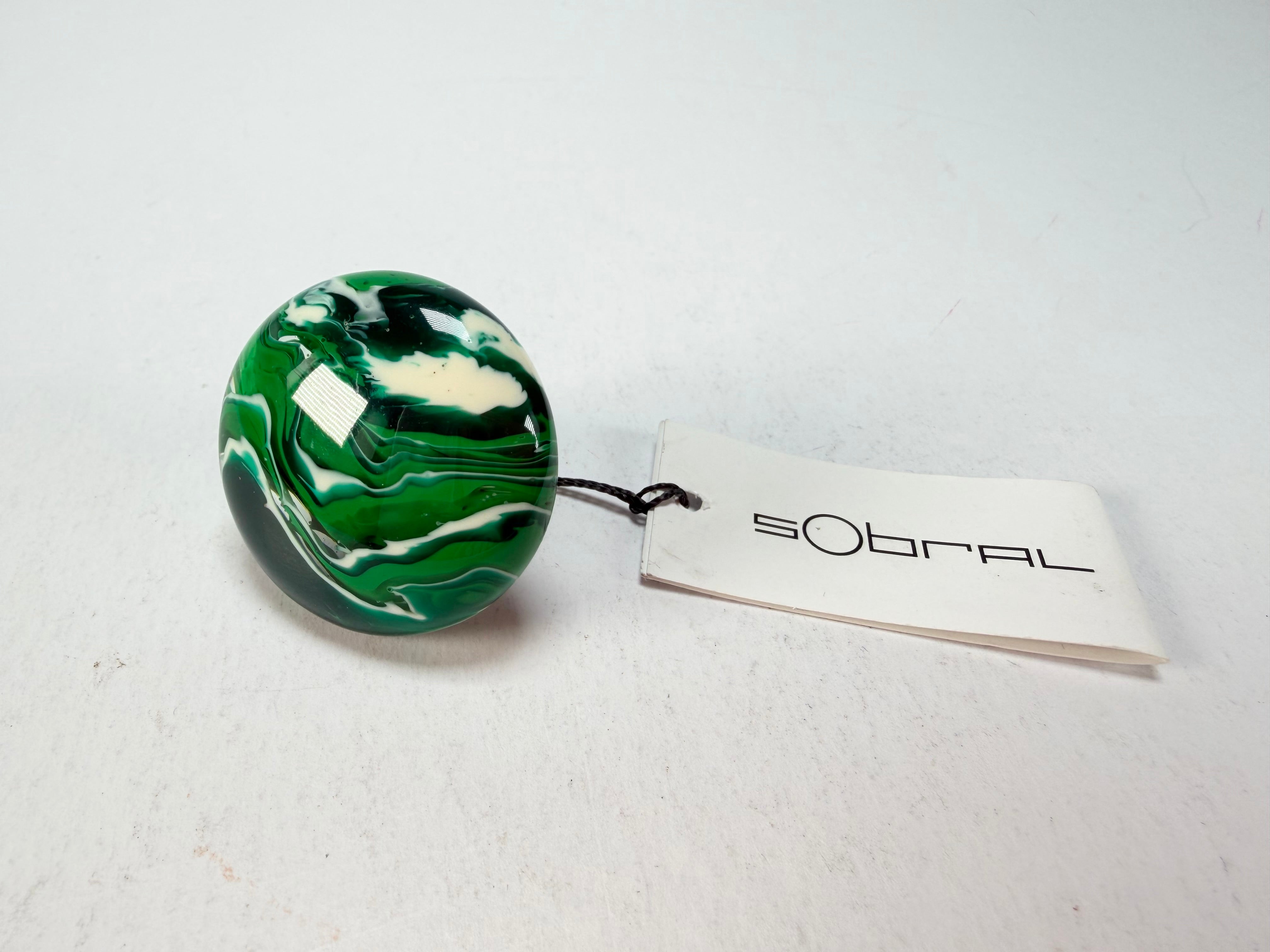 Sobral - Onda Verde "Onda Circle" Green Resin Ring ( 005324 ) - Size UK N / US 7