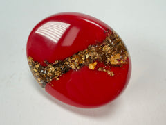 Sobral - Metalique "Munique" Orlando Red Resin Ring ( 005145 ) - Size UK N / 7 US