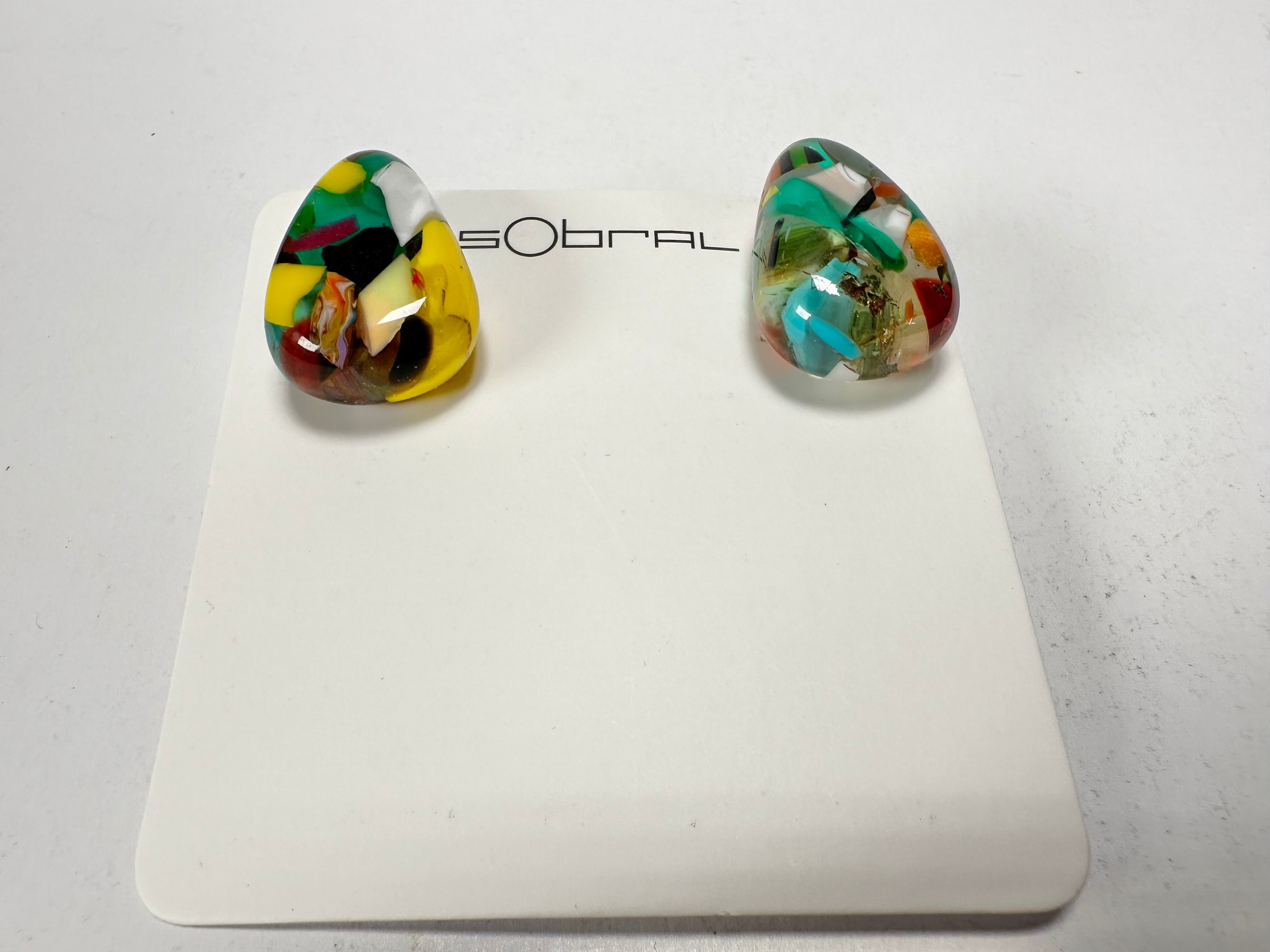 Sobral - Caillou Cristal "Nida" Resin Earrings ( 005306 )