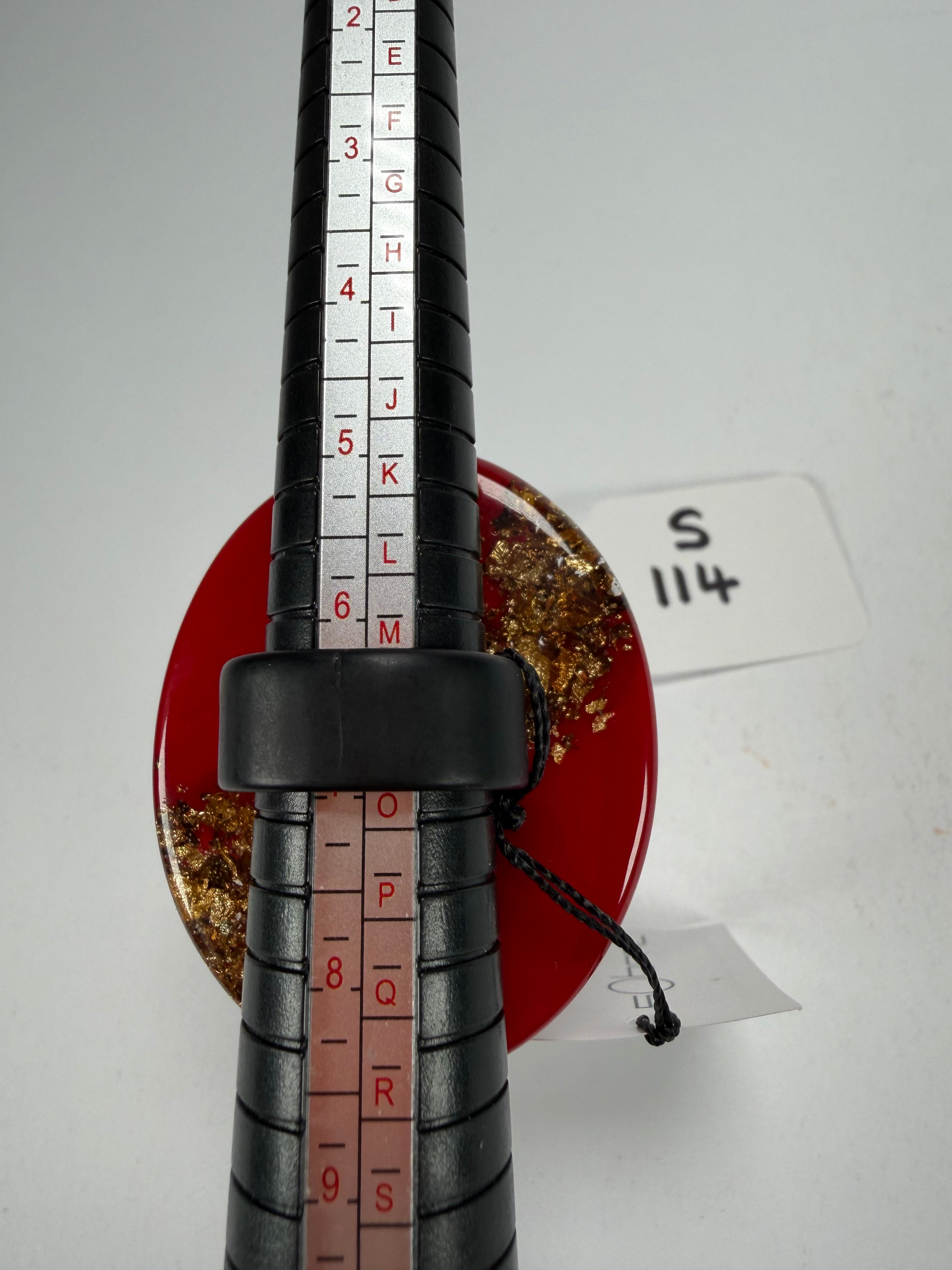 Sobral - Metalique "Munique" Orlando Red Resin Ring ( 005145 ) - Size UK N / US 7