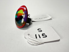 Sobral - Multi-Colour "K" Resin Ring ( 005146 ) - Size UK N / US 6.5