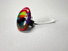 Sobral - Multi-Colour "K" Resin Ring ( 005146 ) - Size UK N / US 6.5