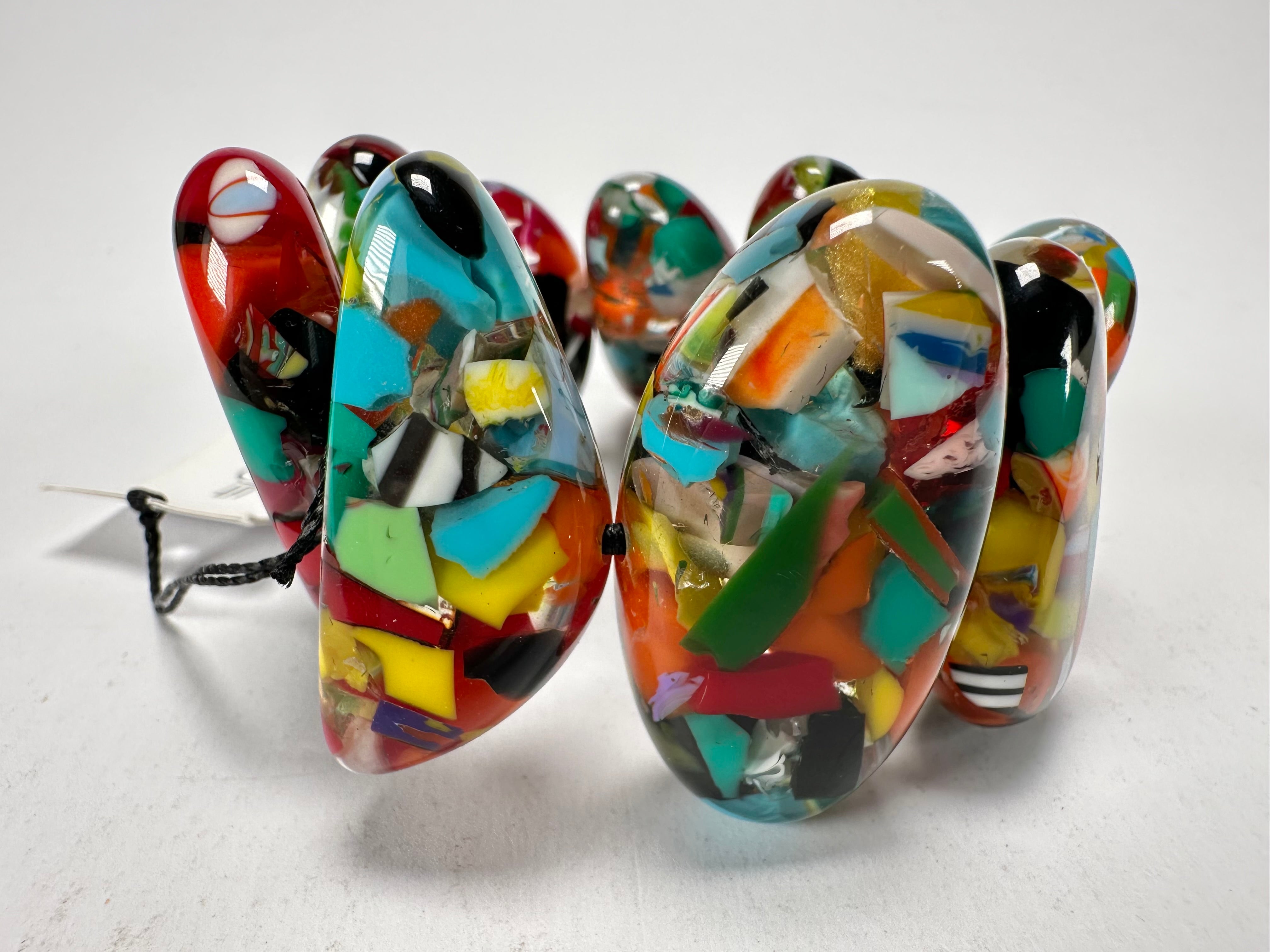 Sobral - Caillou Cristal "Onda" Elasticated Resin Bracelet ( 005329 )