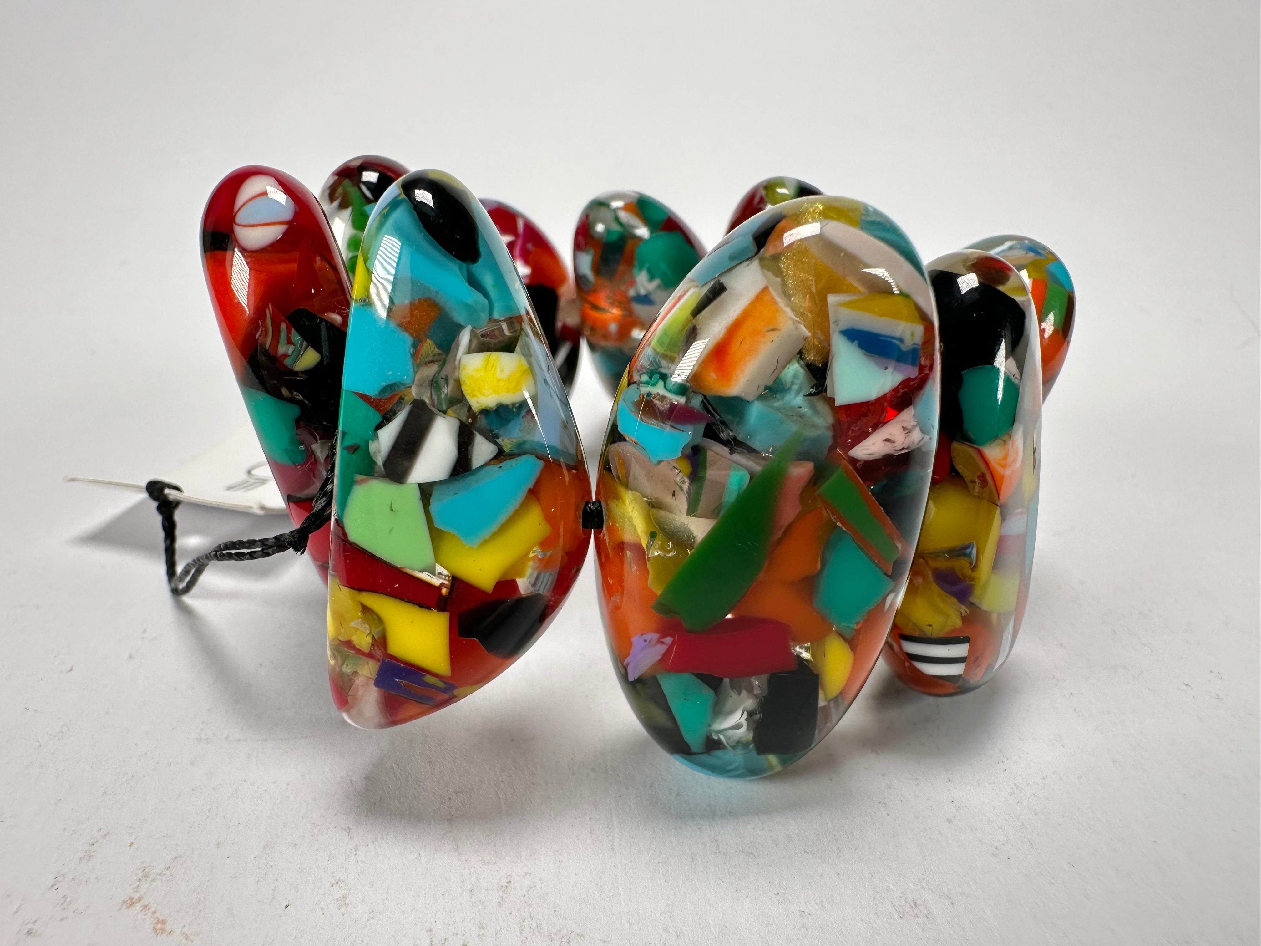 Sobral - Caillou Cristal "Onda" Elasticated Resin Bracelet ( 005329 )