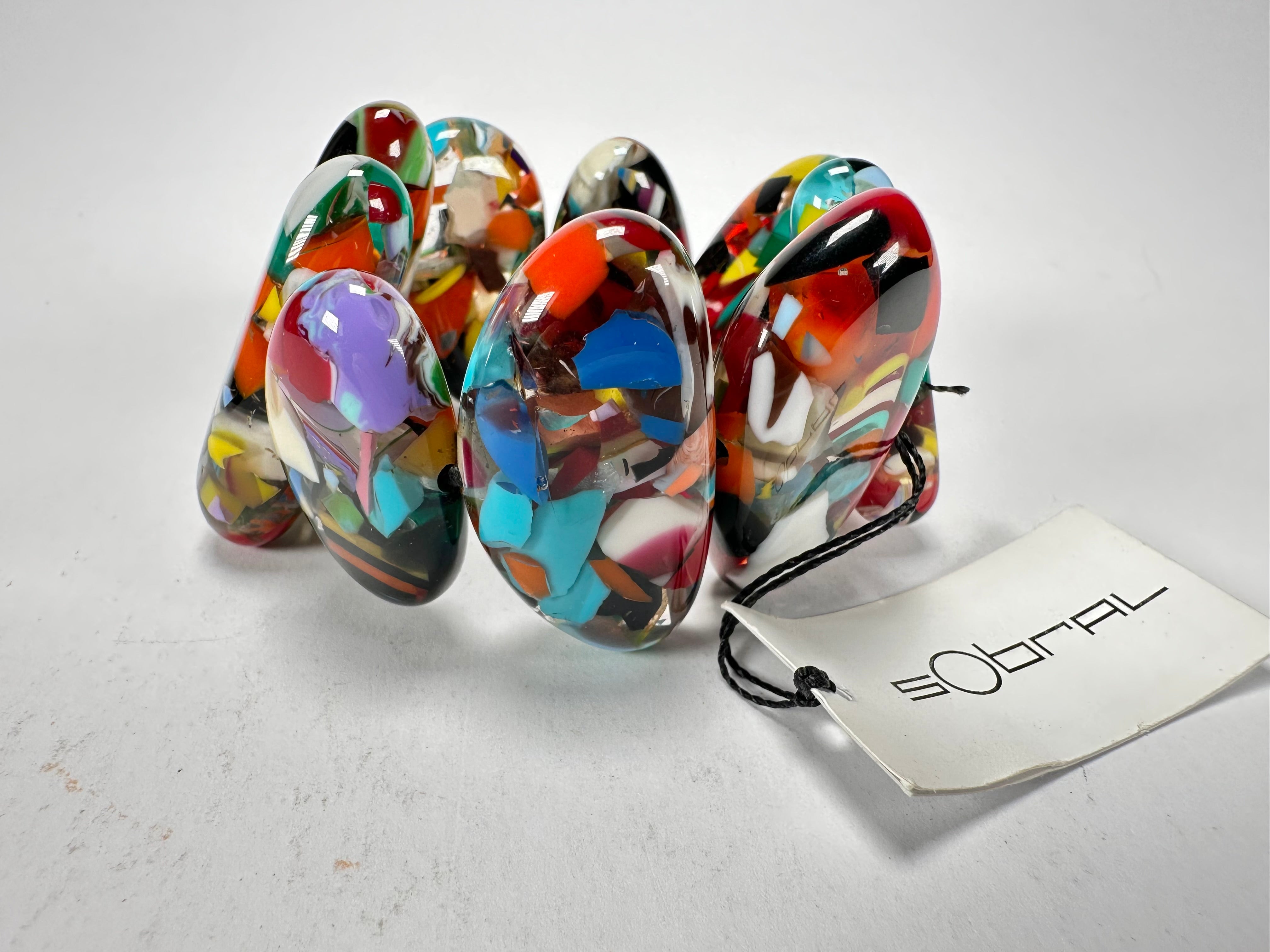 Sobral - Caillou Cristal "Onda" Elasticated Resin Bracelet ( 005329 )