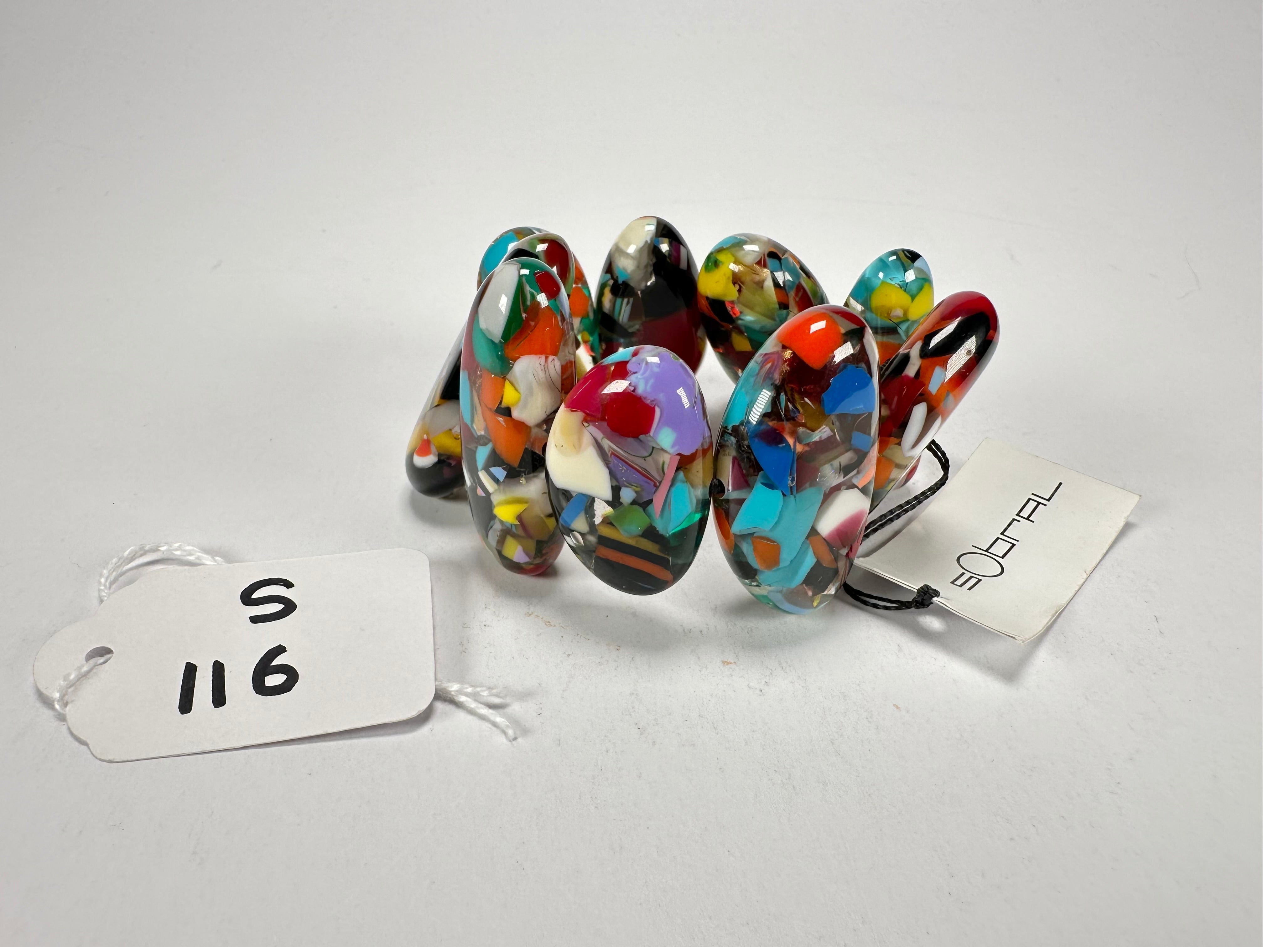 Sobral - Caillou Cristal "Onda" Elasticated Resin Bracelet ( 005329 )