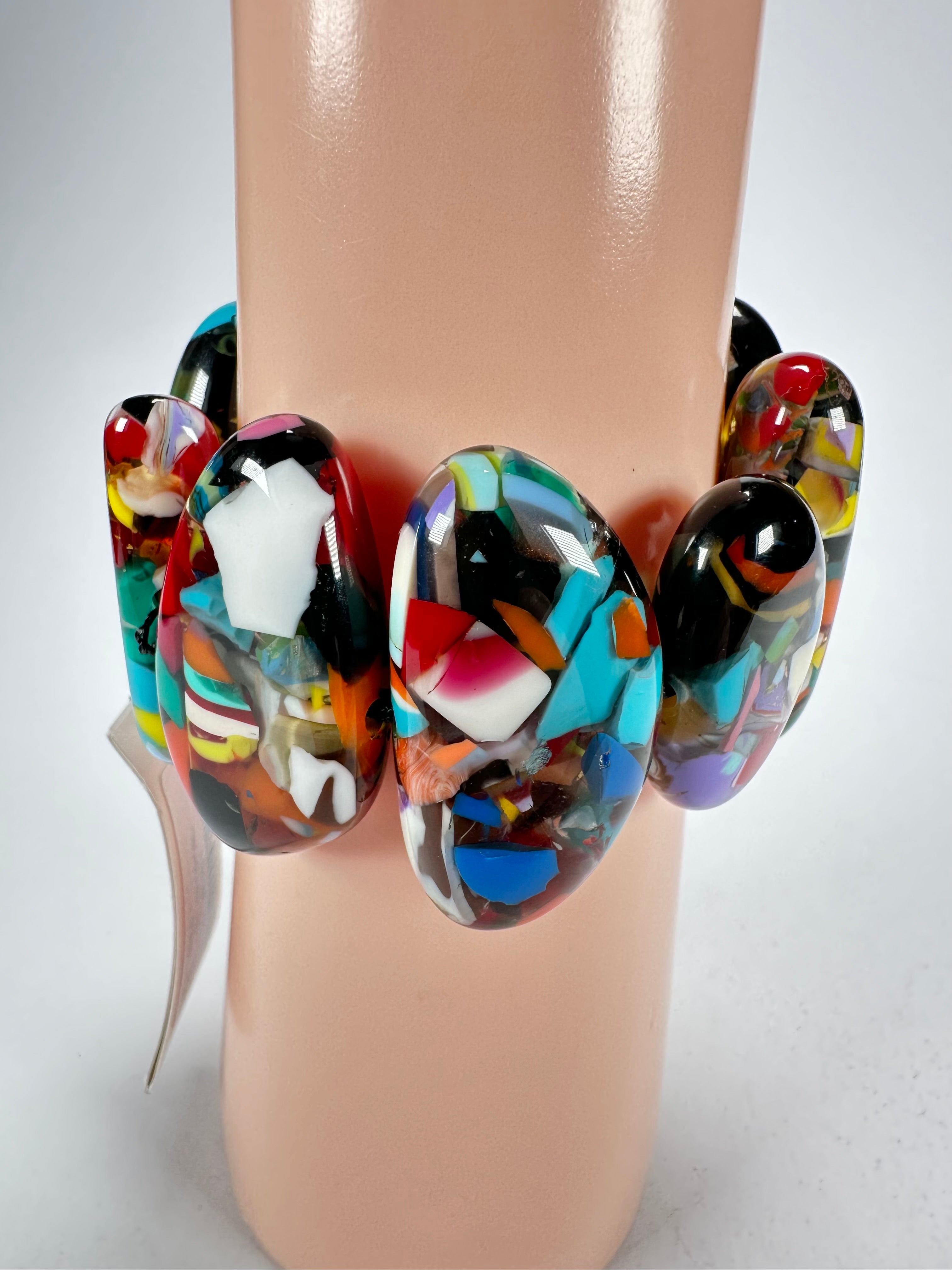 Sobral - Caillou Cristal "Onda" Elasticated Resin Bracelet ( 005329 )