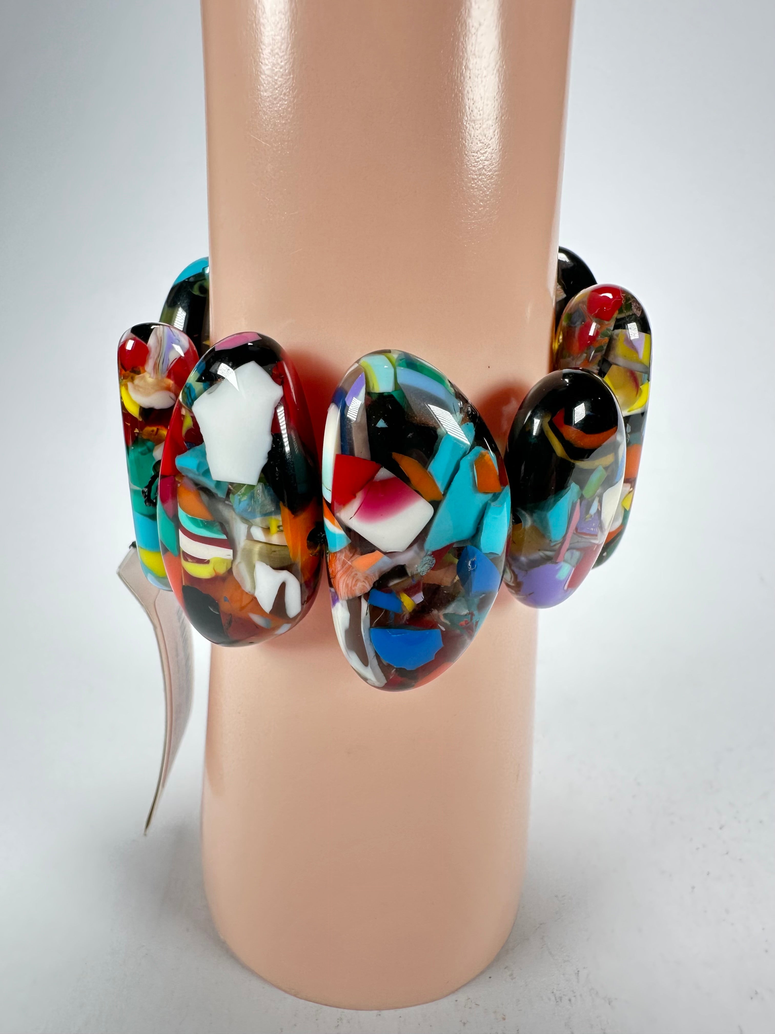 Sobral - Caillou Cristal "Onda" Elasticated Resin Bracelet ( 005329 )
