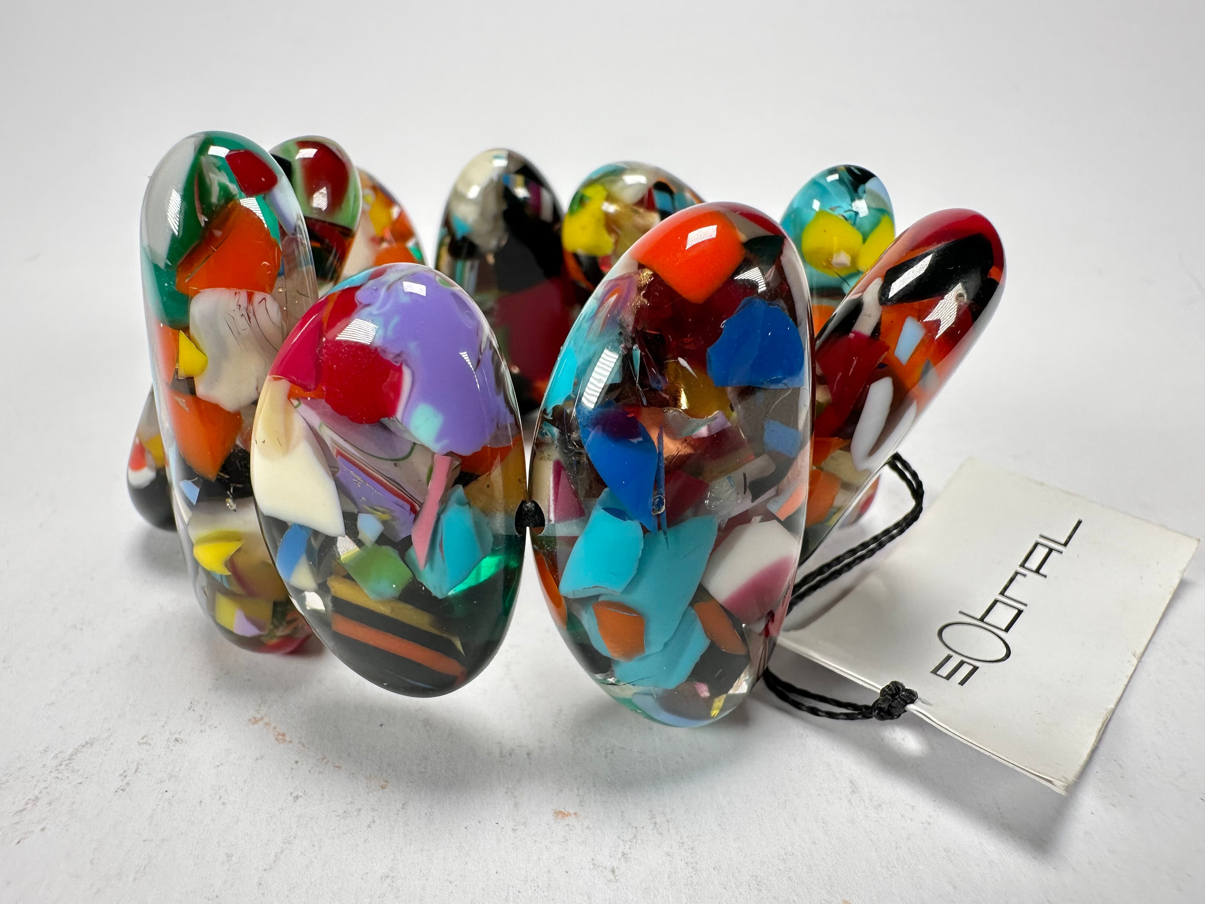 Sobral - Caillou Cristal "Onda" Elasticated Resin Bracelet ( 005329 )