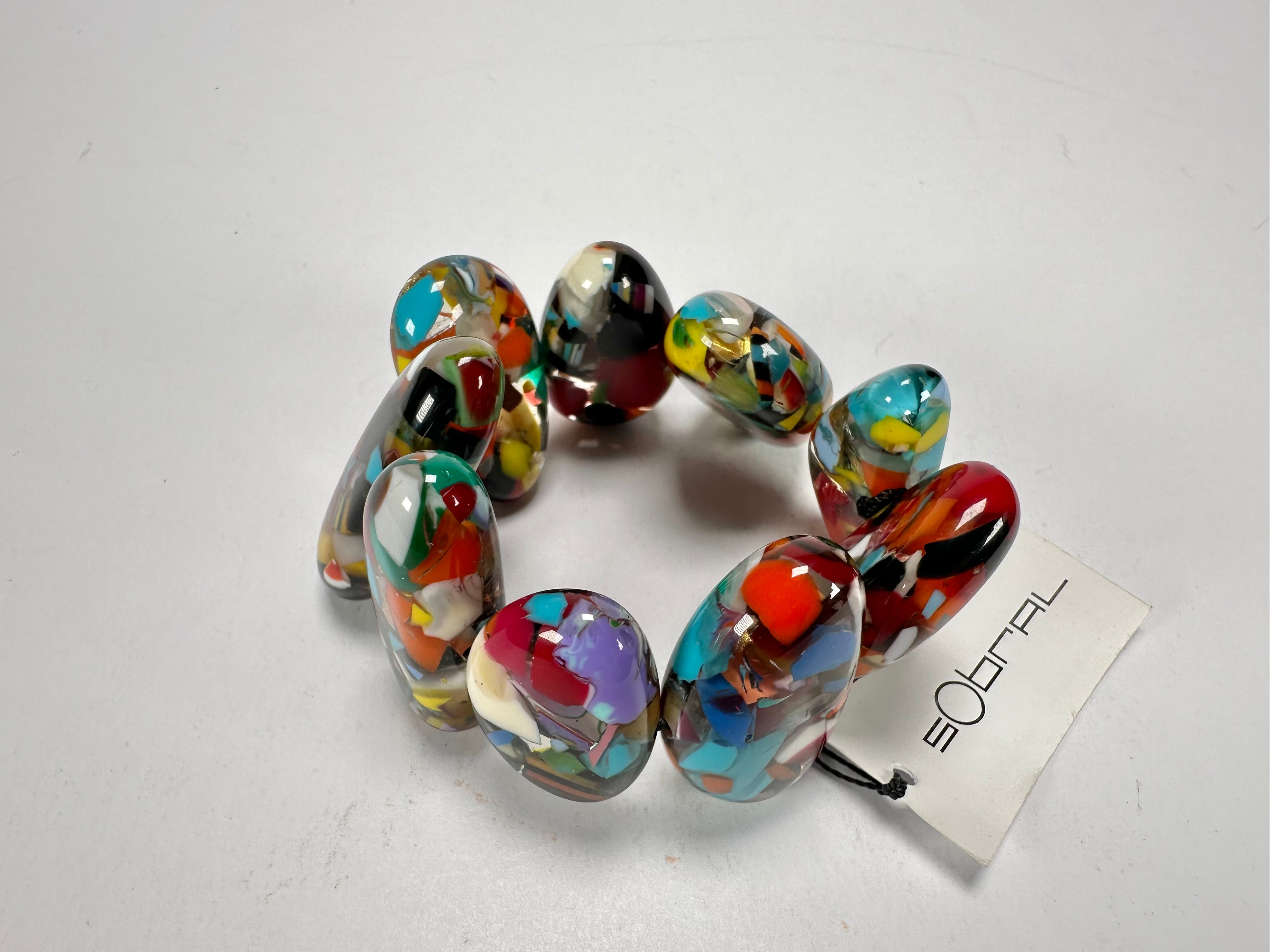 Sobral - Caillou Cristal "Onda" Elasticated Resin Bracelet ( 005329 )