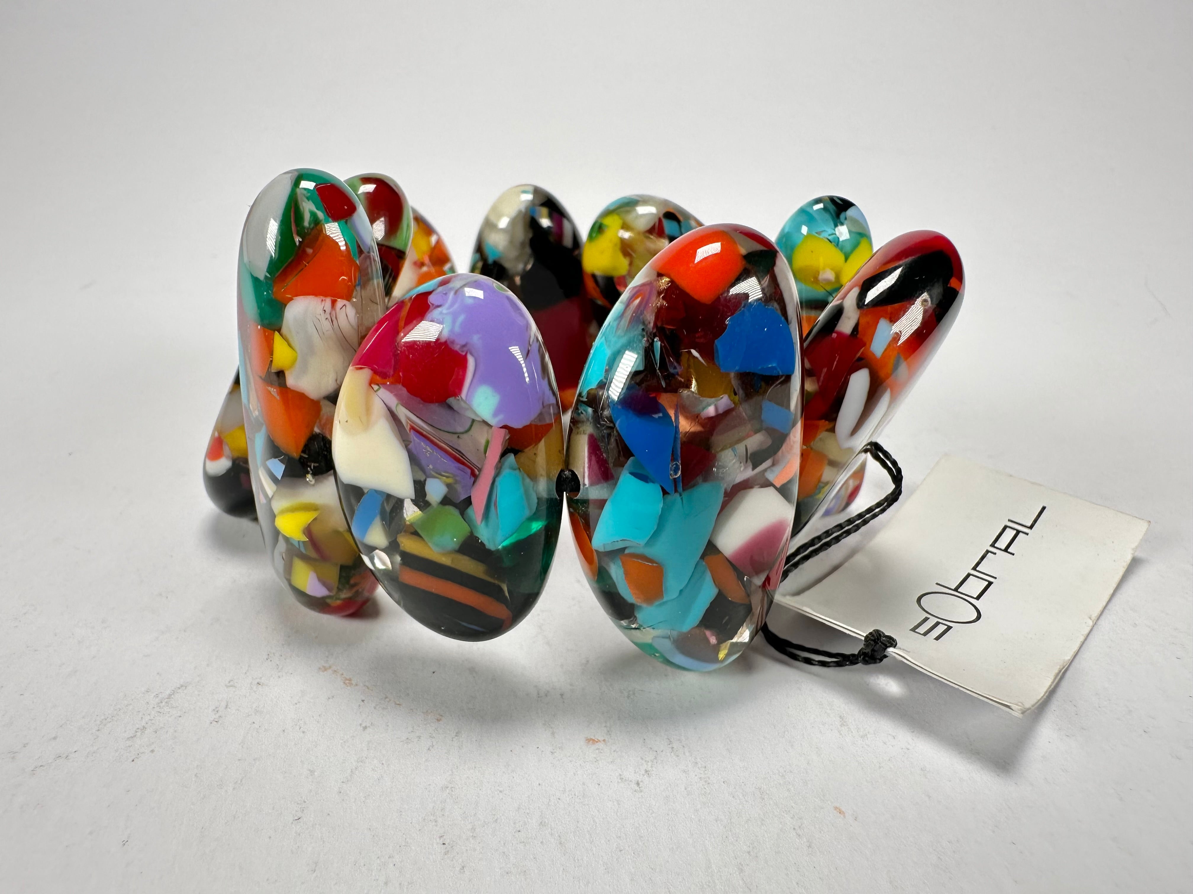 Sobral - Caillou Cristal "Onda" Elasticated Resin Bracelet ( 005329 )