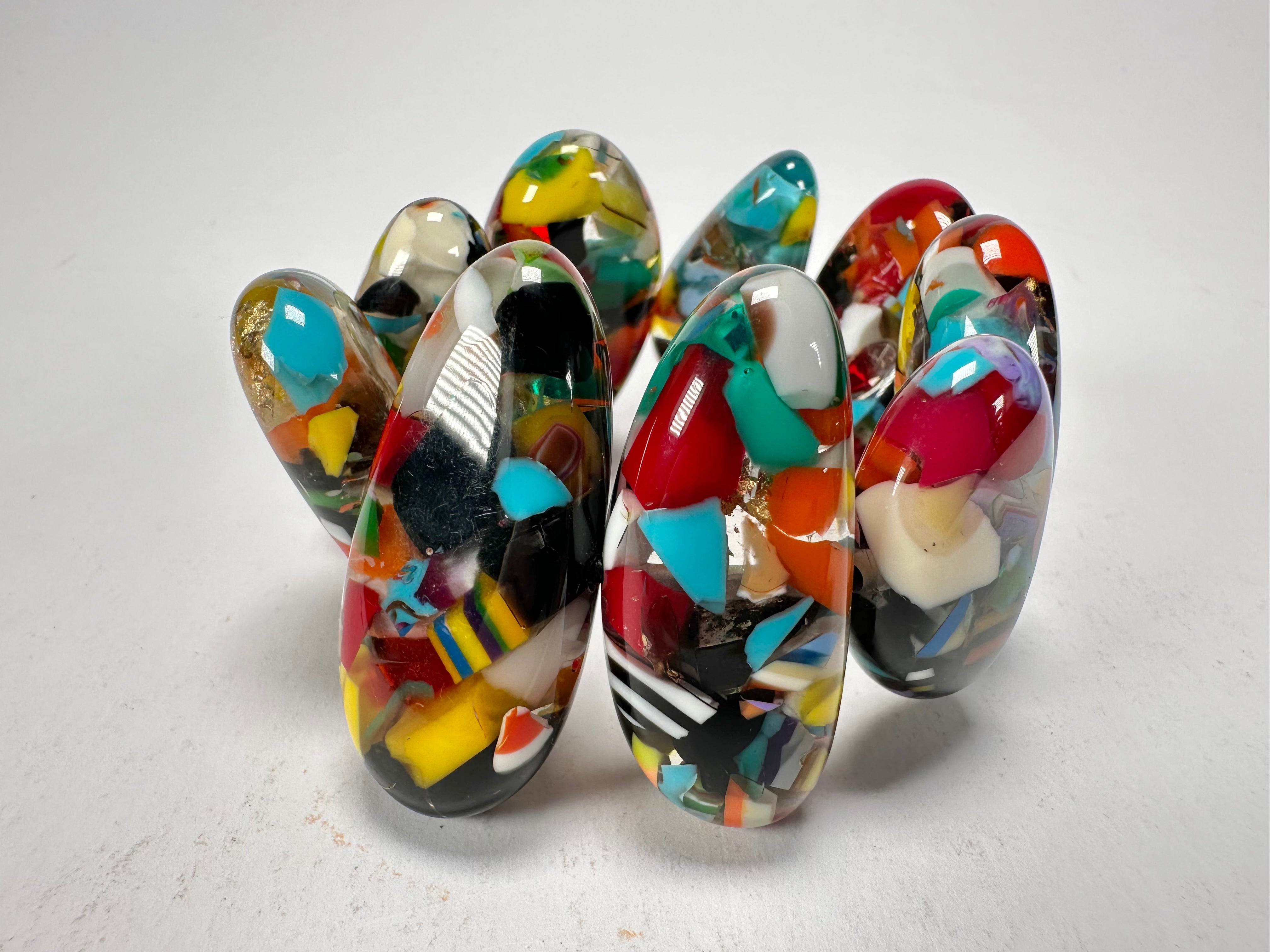 Sobral - Caillou Cristal "Onda" Elasticated Resin Bracelet ( 005329 )