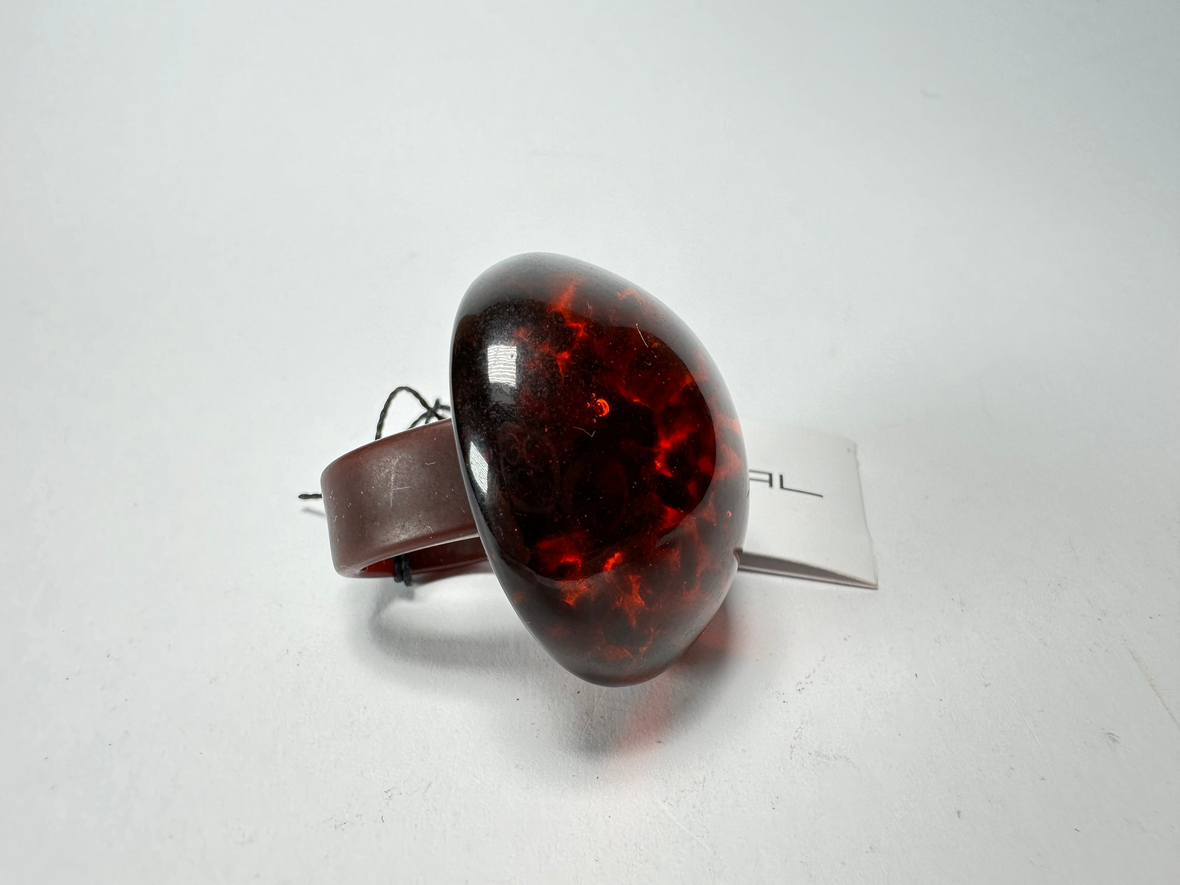 Sobral - Amber "Sintonia Efeitos" Resin Ring ( 003598 ) - Size UK M / US 6.5