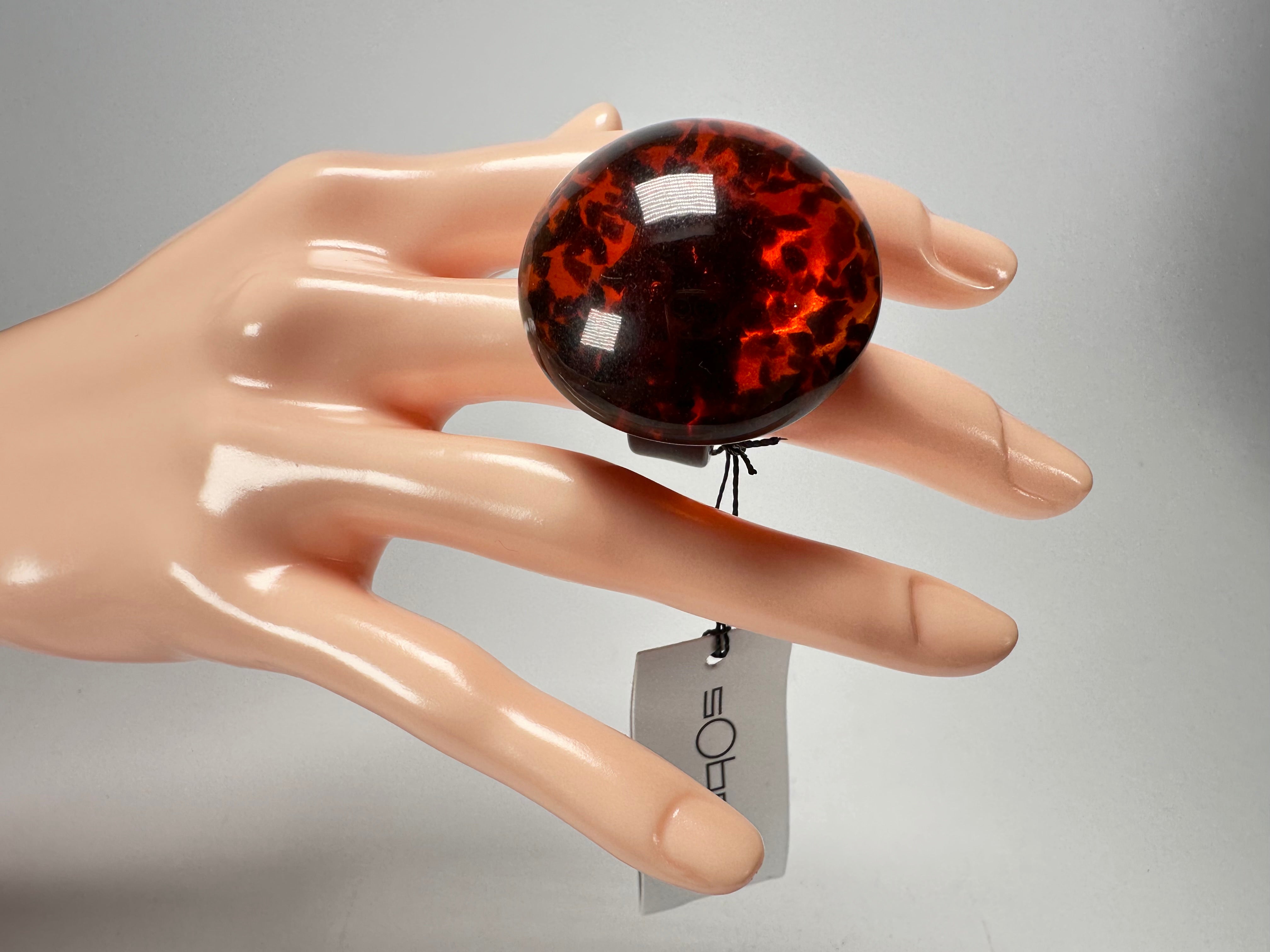 Sobral - Amber "Sintonia Efeitos" Resin Ring ( 003598 ) - Size UK M / US 6.5