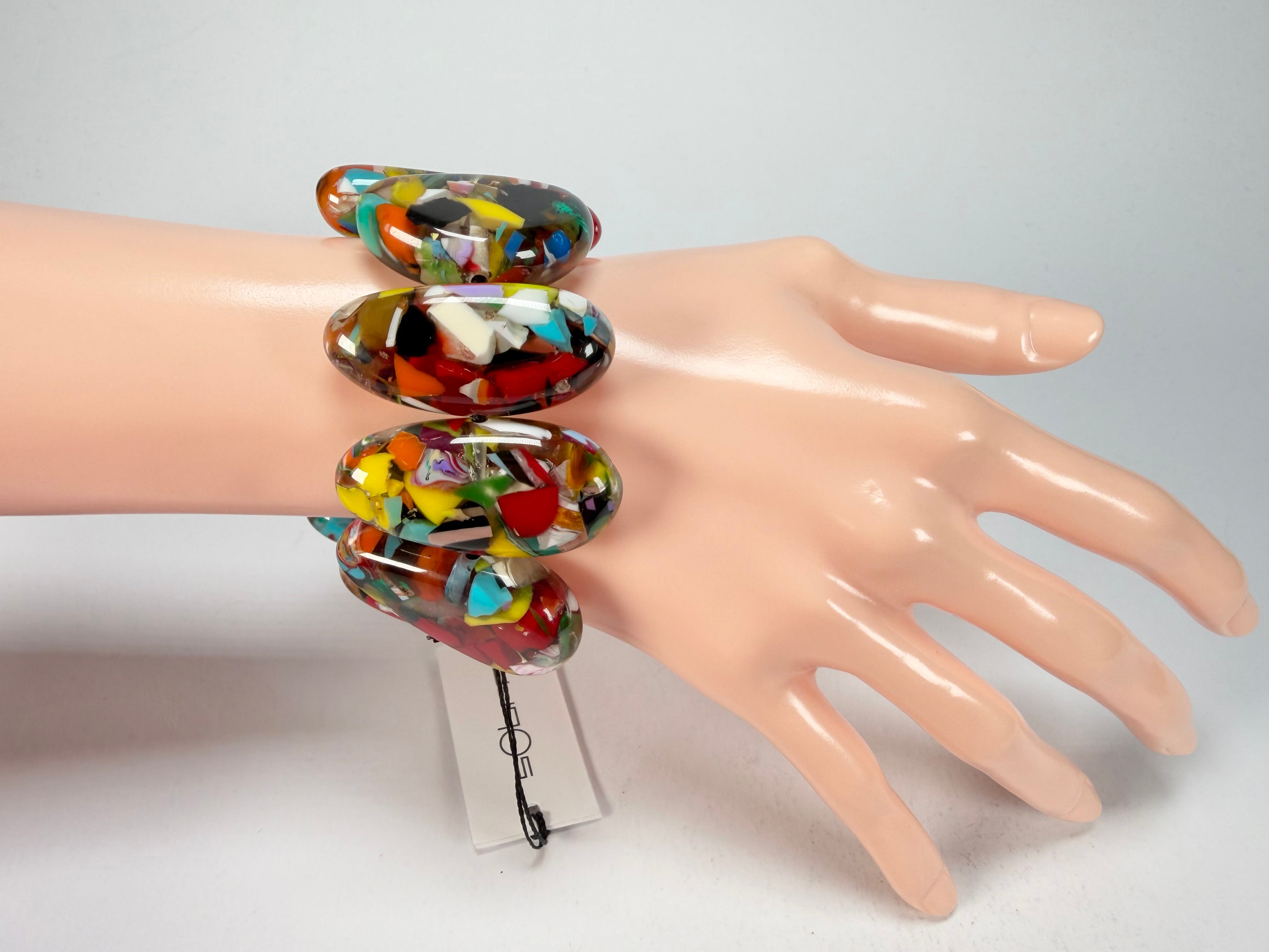 Sobral - Caillou Cristal "Onda" Elasticated Resin Bracelet ( 005329 )