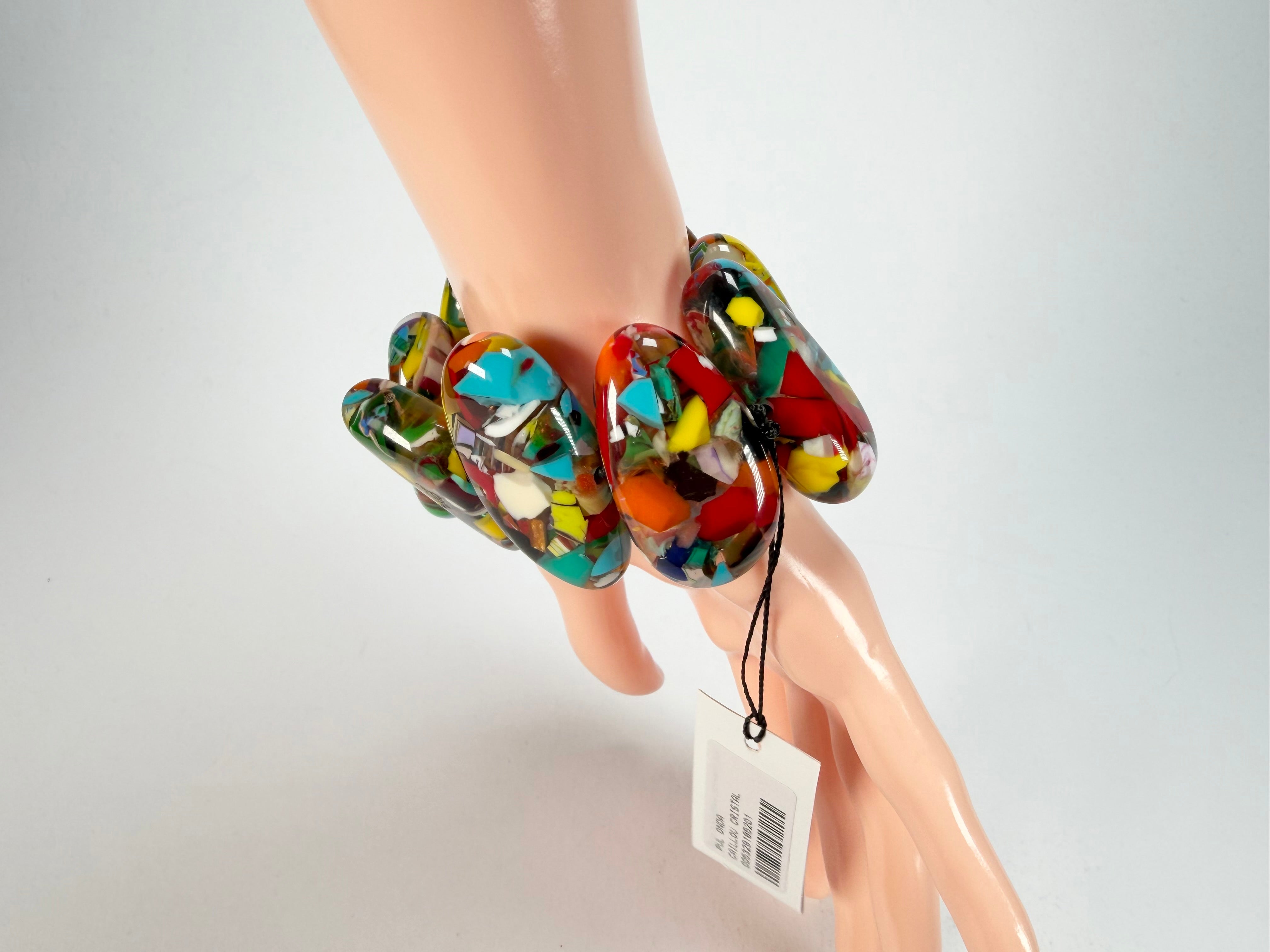 Sobral - Caillou Cristal "Onda" Elasticated Resin Bracelet ( 005329 )