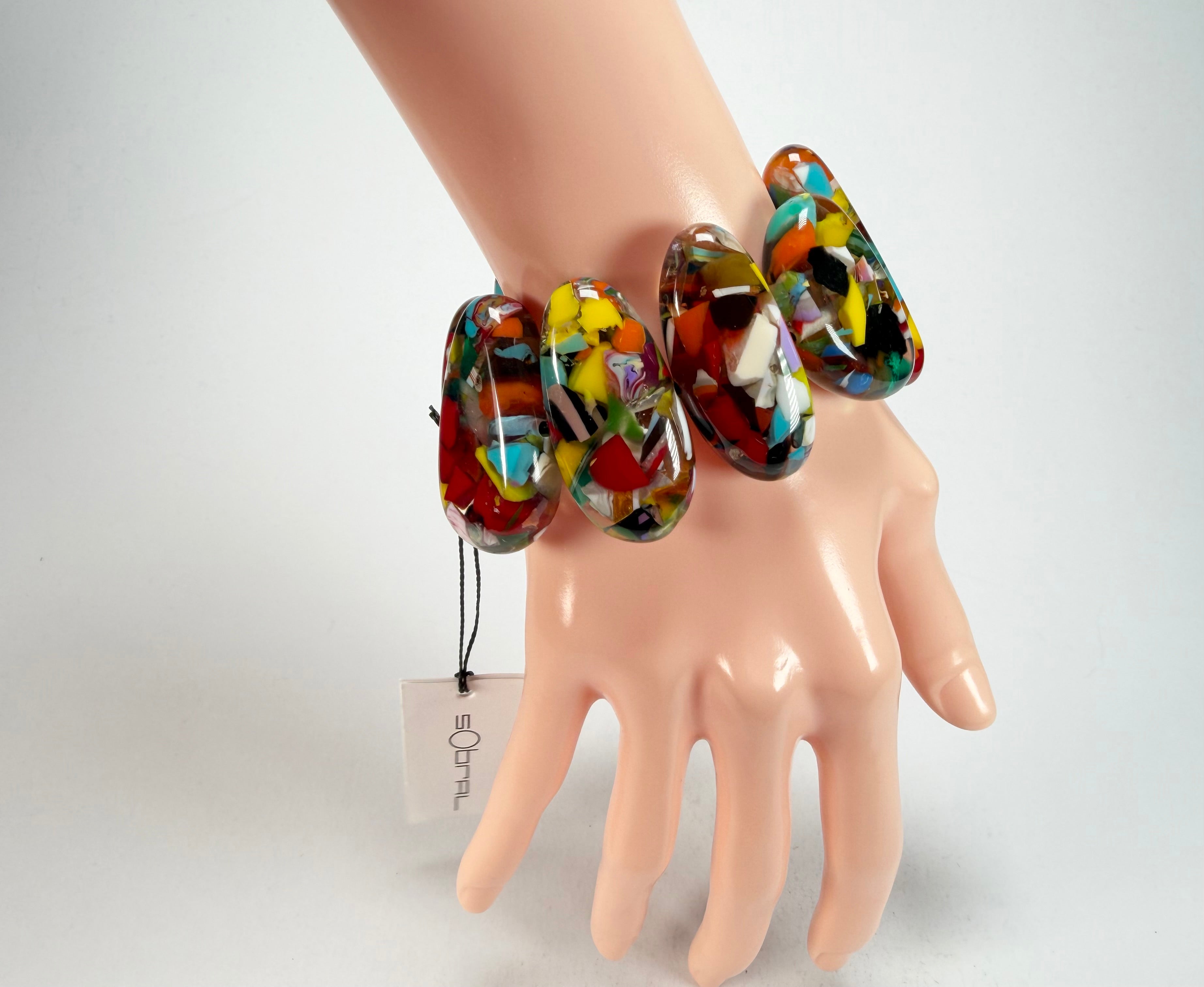 Sobral - Caillou Cristal "Onda" Elasticated Resin Bracelet ( 005329 )