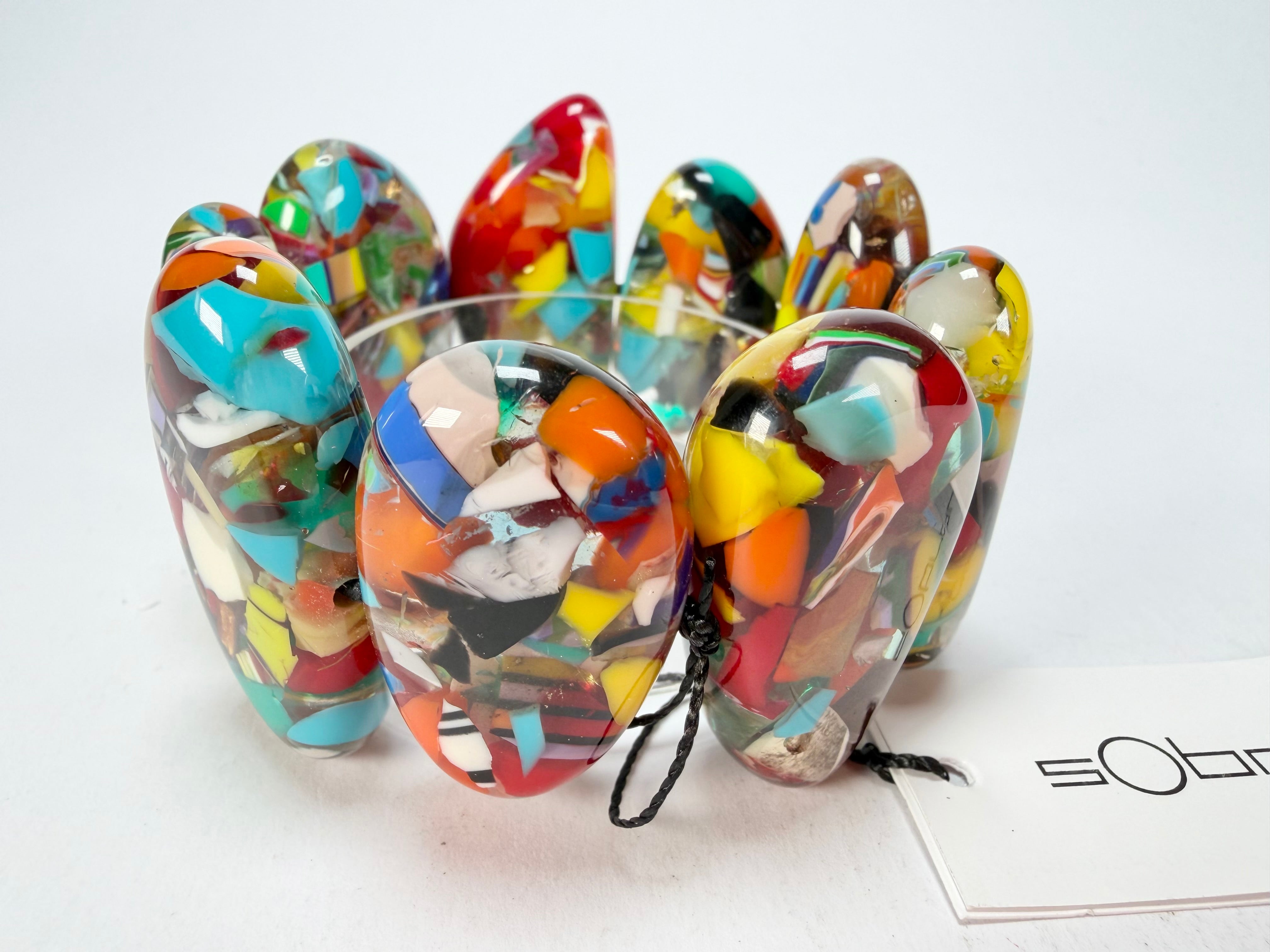 Sobral - Caillou Cristal "Onda" Elasticated Resin Bracelet ( 005329 )