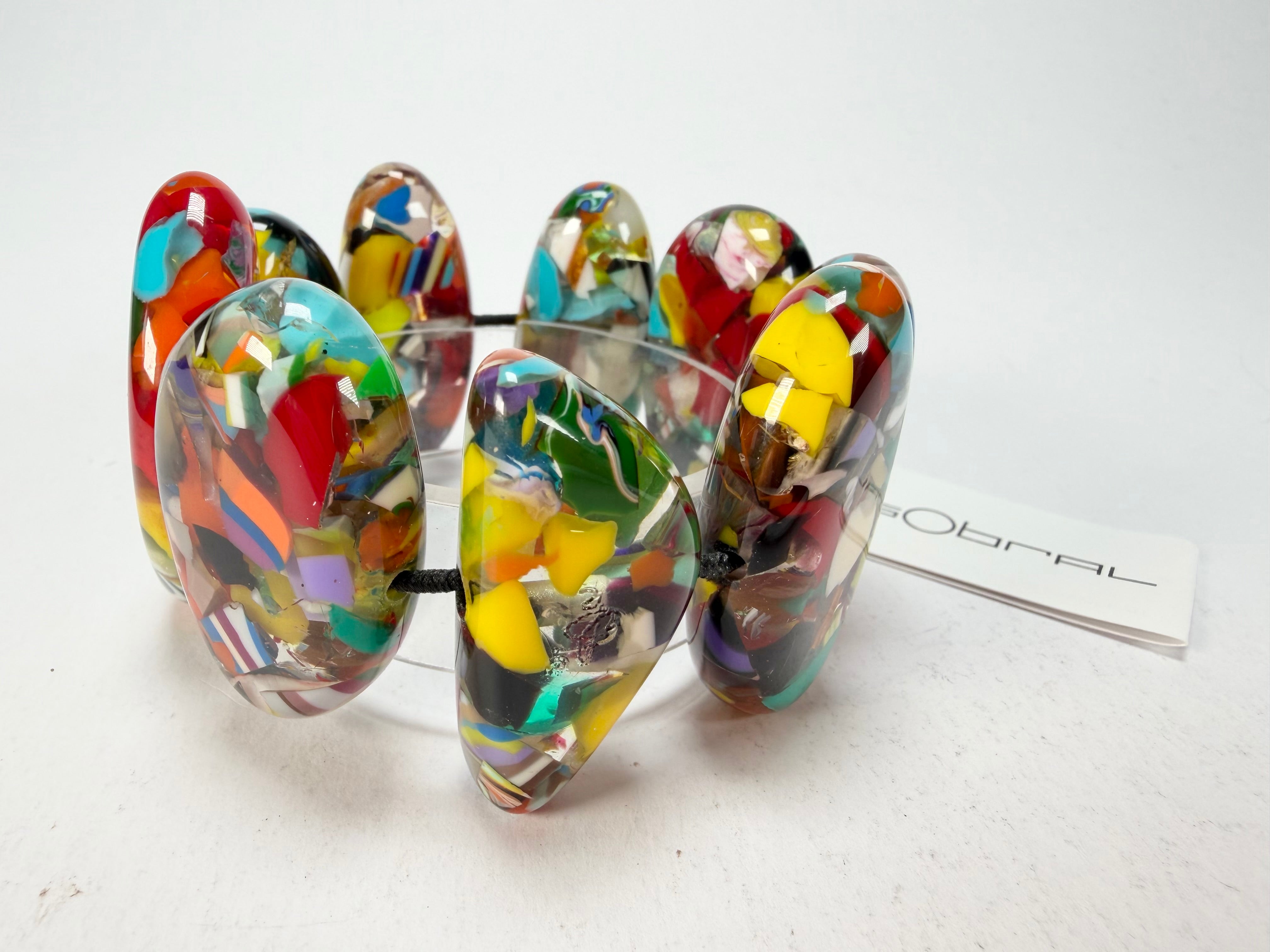 Sobral - Caillou Cristal "Onda" Elasticated Resin Bracelet ( 005329 )