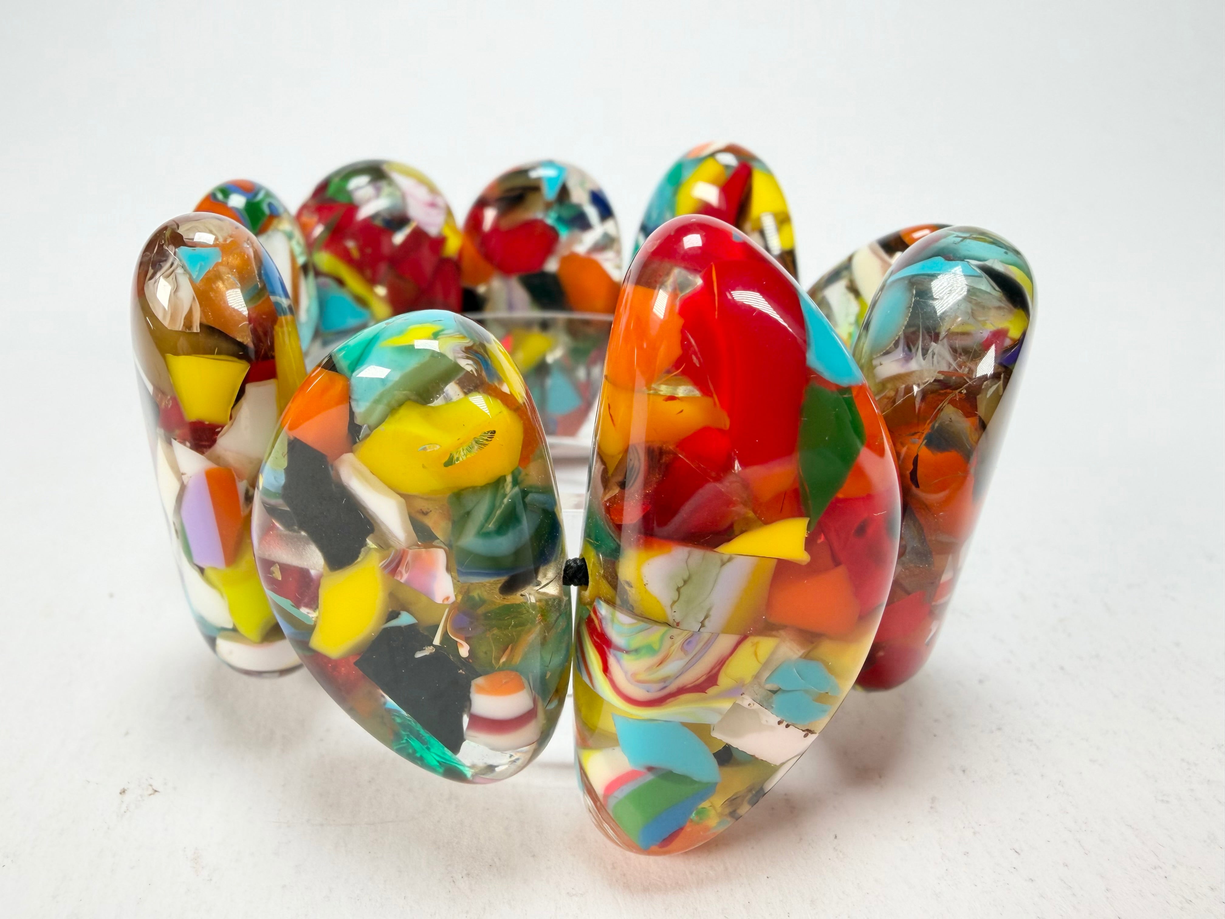 Sobral - Caillou Cristal "Onda" Elasticated Resin Bracelet ( 005329 )