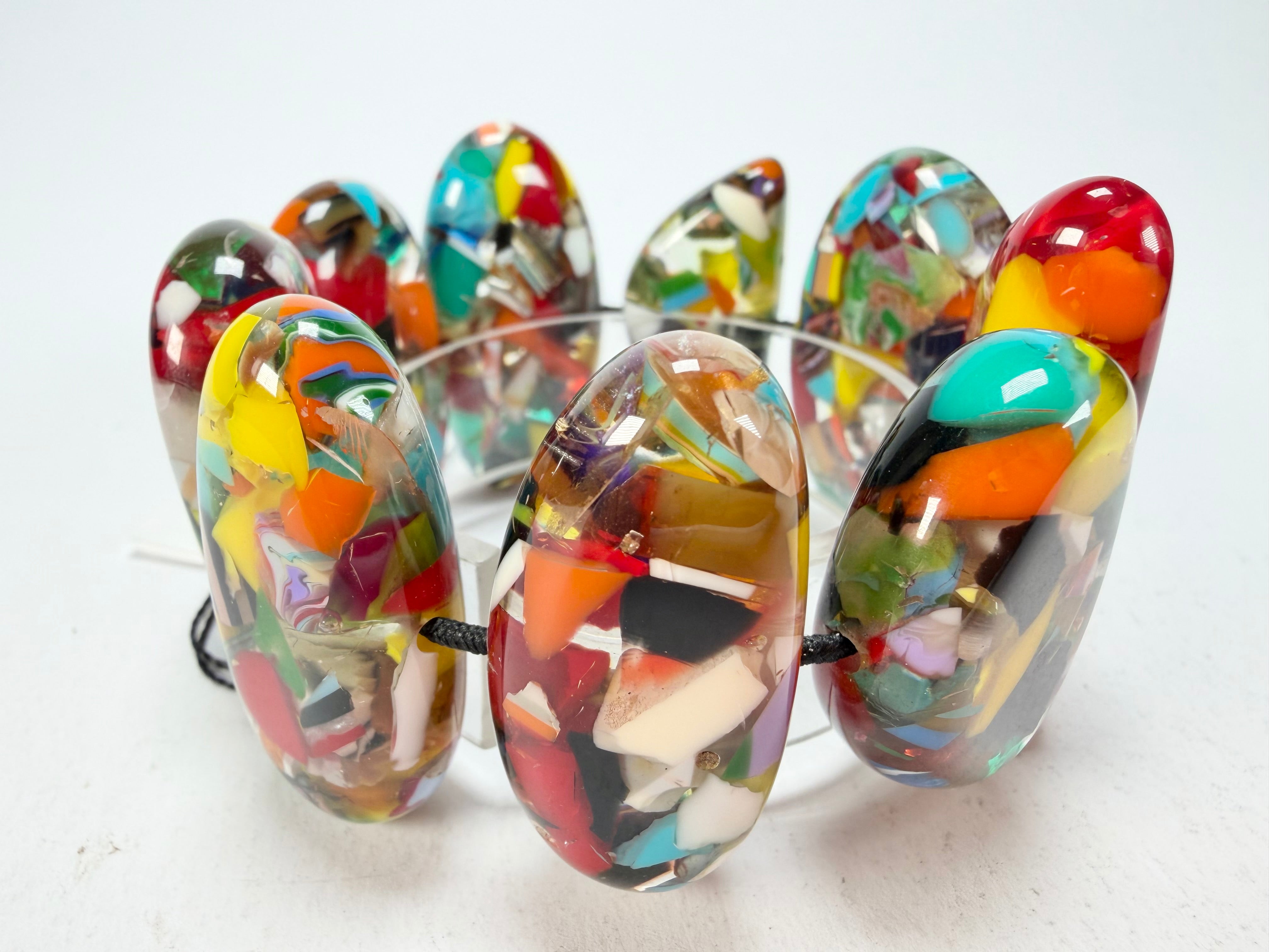 Sobral - Caillou Cristal "Onda" Elasticated Resin Bracelet ( 005329 )