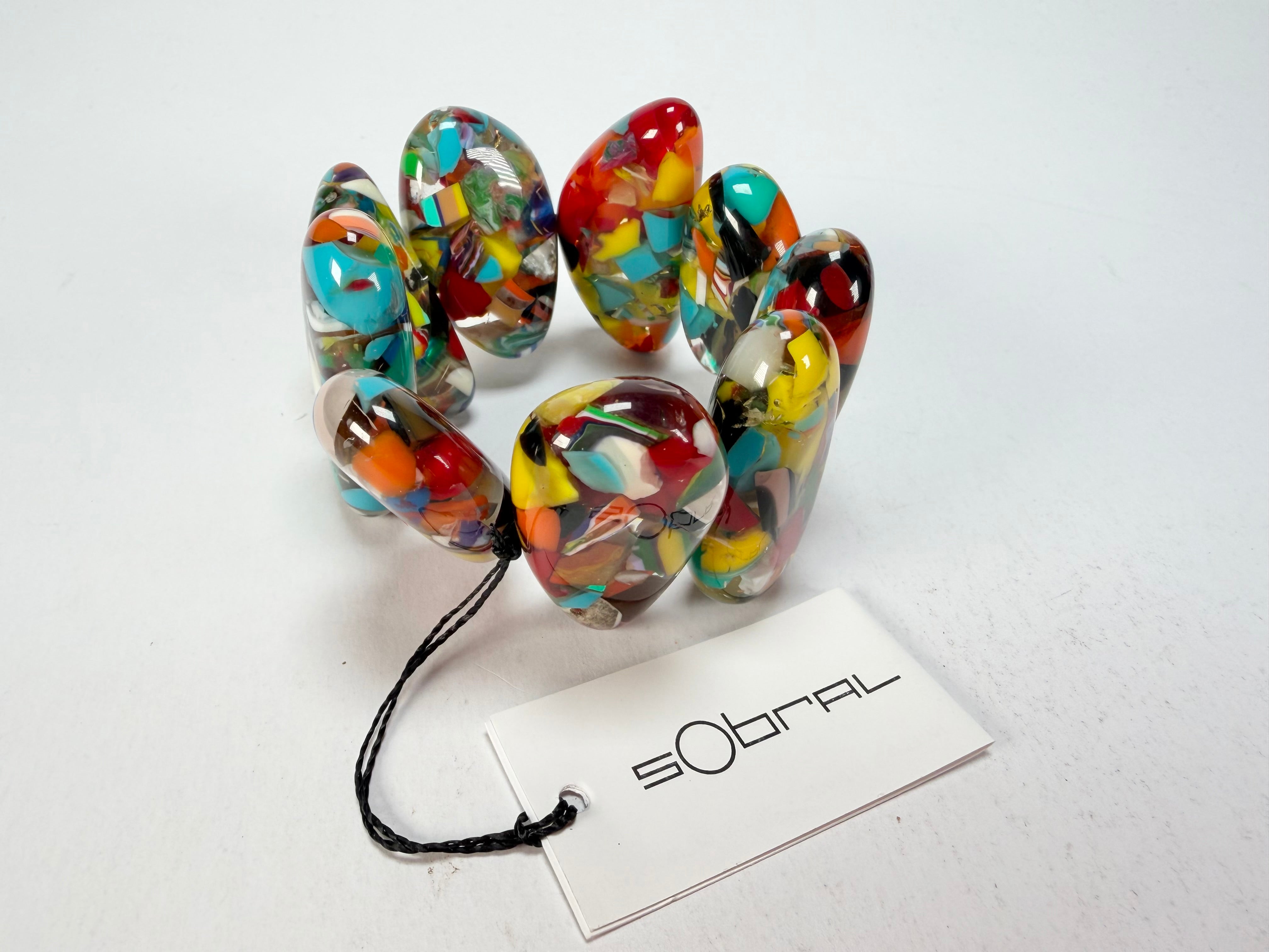 Sobral - Caillou Cristal "Onda" Elasticated Resin Bracelet ( 005329 )
