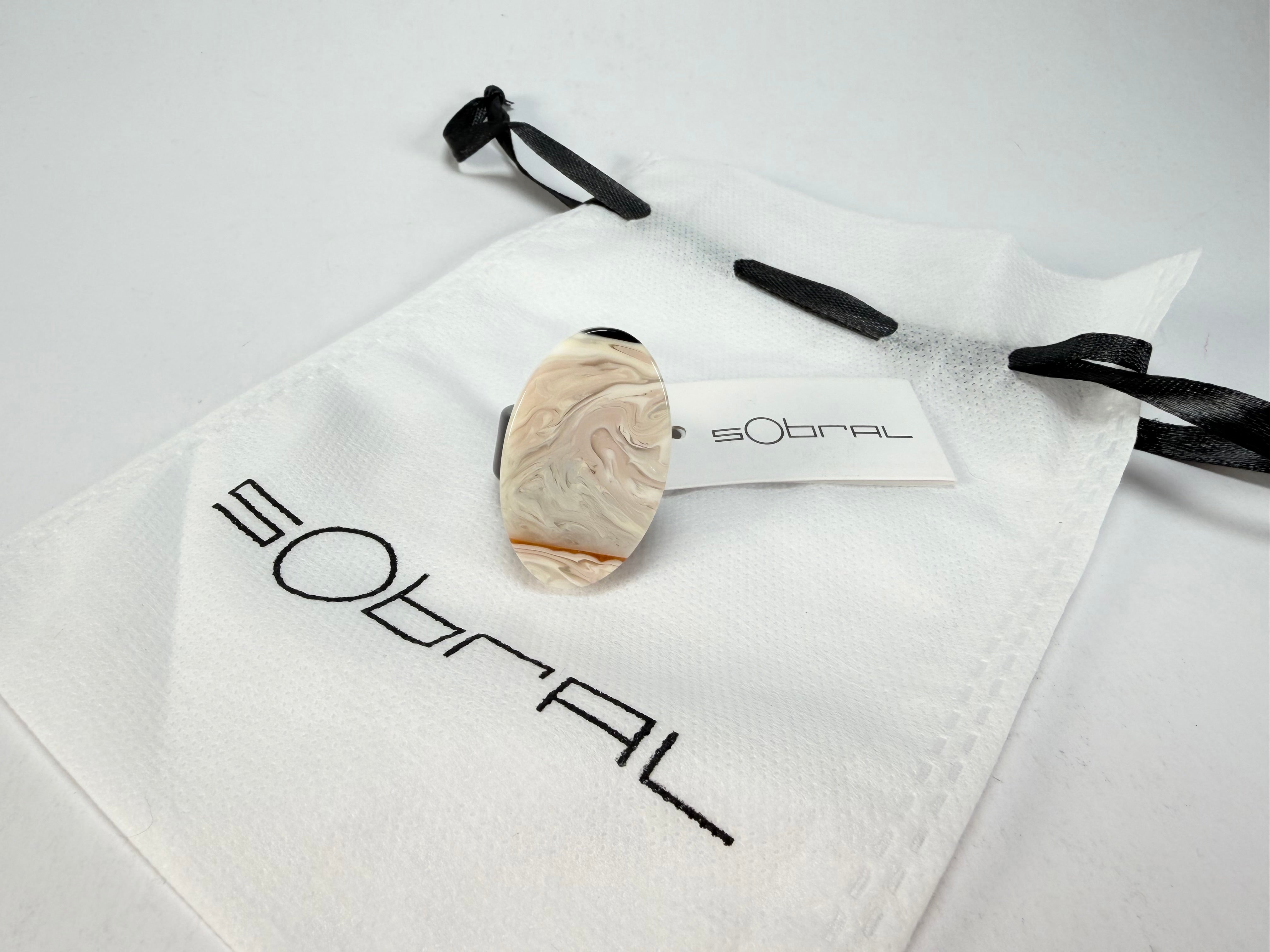 Sobral - Lágrima D'or "Pesponto" Resin Ring ( 004925 ) - Size UK S / US 9