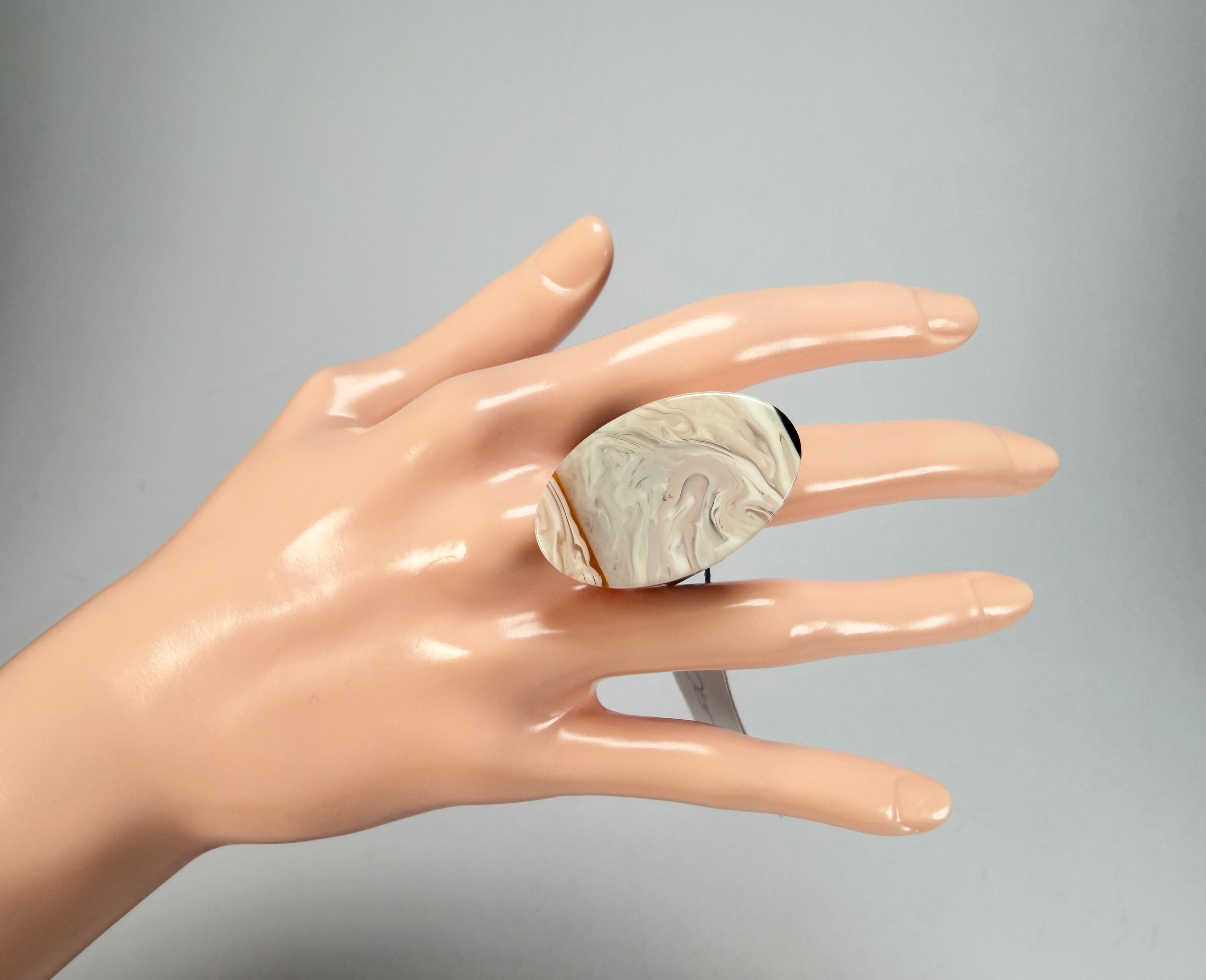 Sobral - Lágrima D'or "Pesponto" Resin Ring ( 004925 ) - Size UK S / US 9