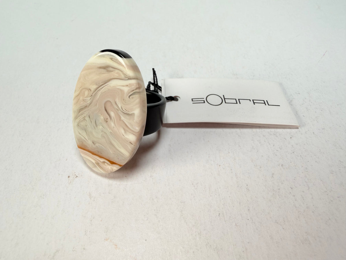 Sobral - Lágrima D'or "Pesponto" Resin Ring ( 004925 ) - Size UK S / US 9