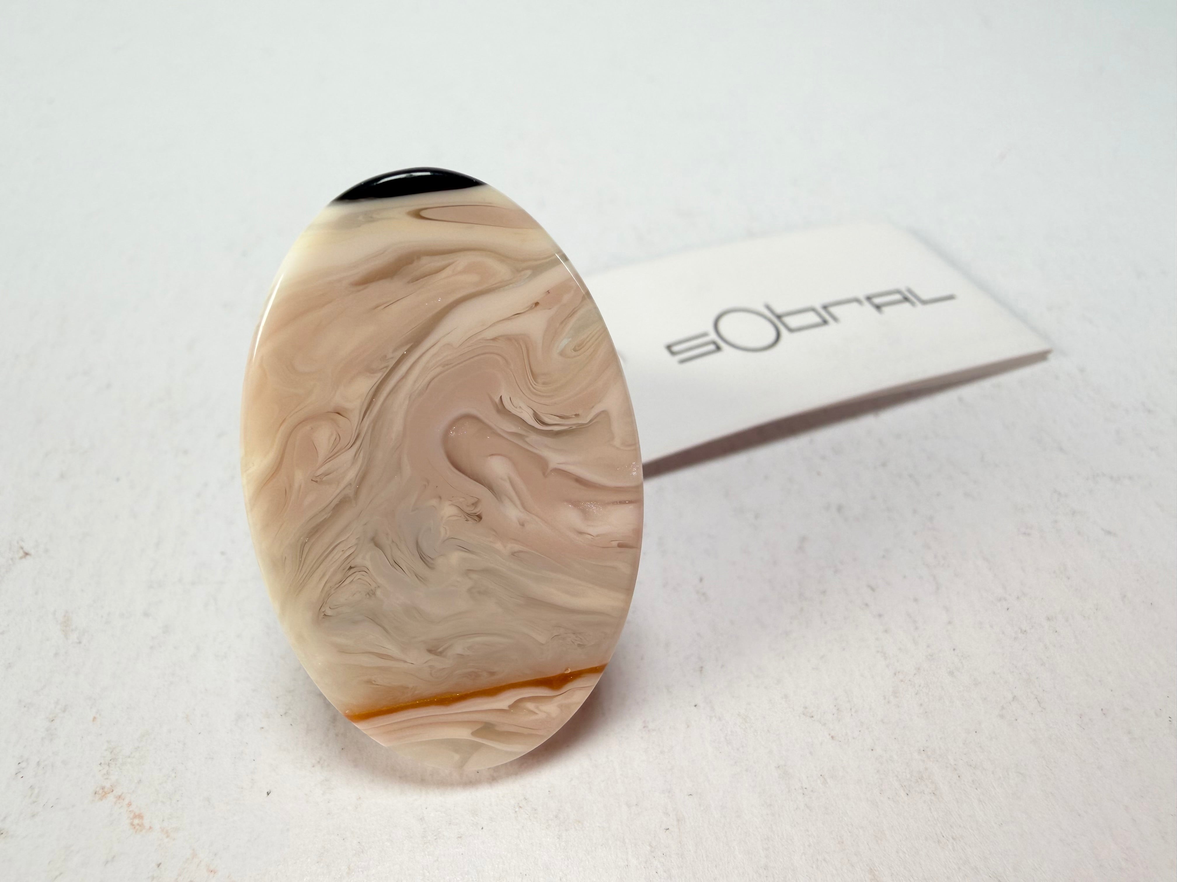 Sobral - Lágrima D'or "Pesponto" Resin Ring ( 004925 ) - Size UK S / US 9