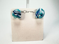 Sobral - Onda Azul "Wave" Blue Resin Clip On Earrings ( 005331 )