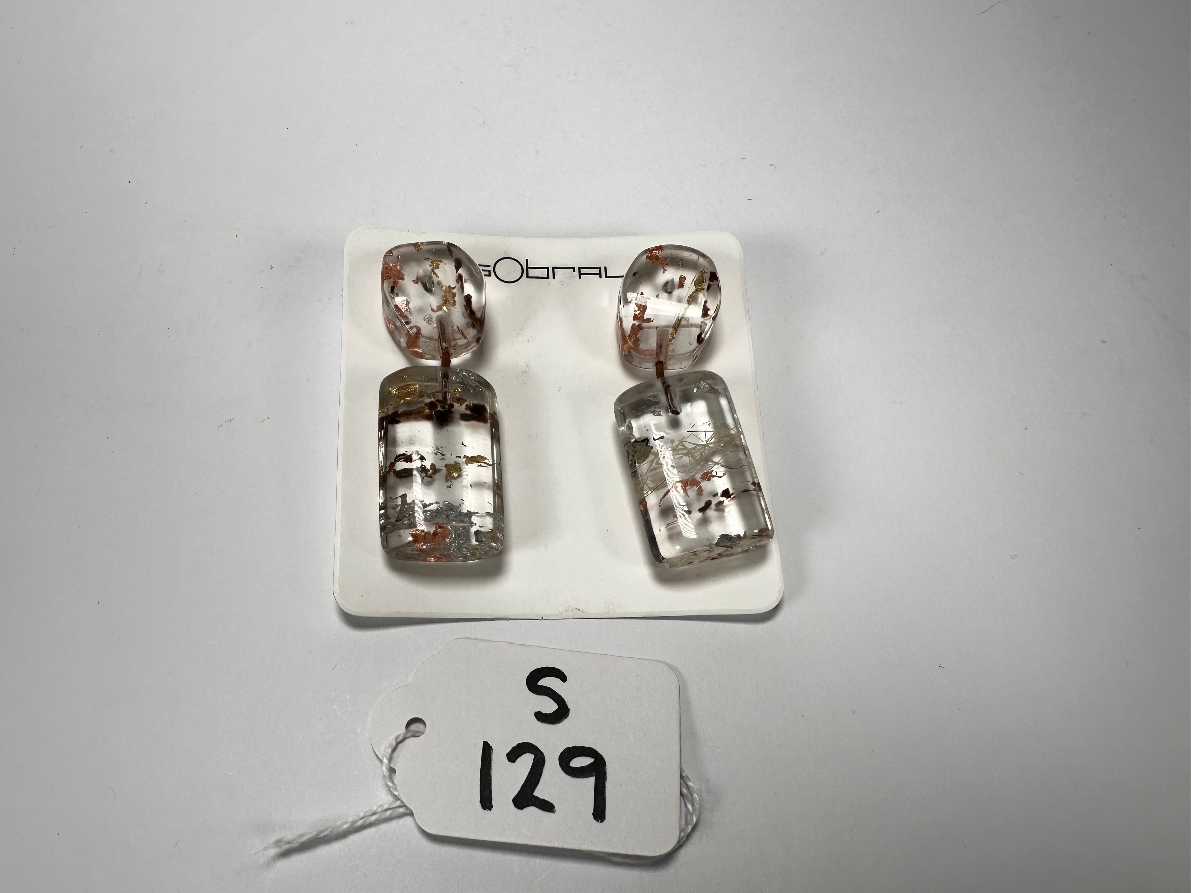 Sobral - Minas Gerais "Araxá" Resin Earrings ( 005407 )