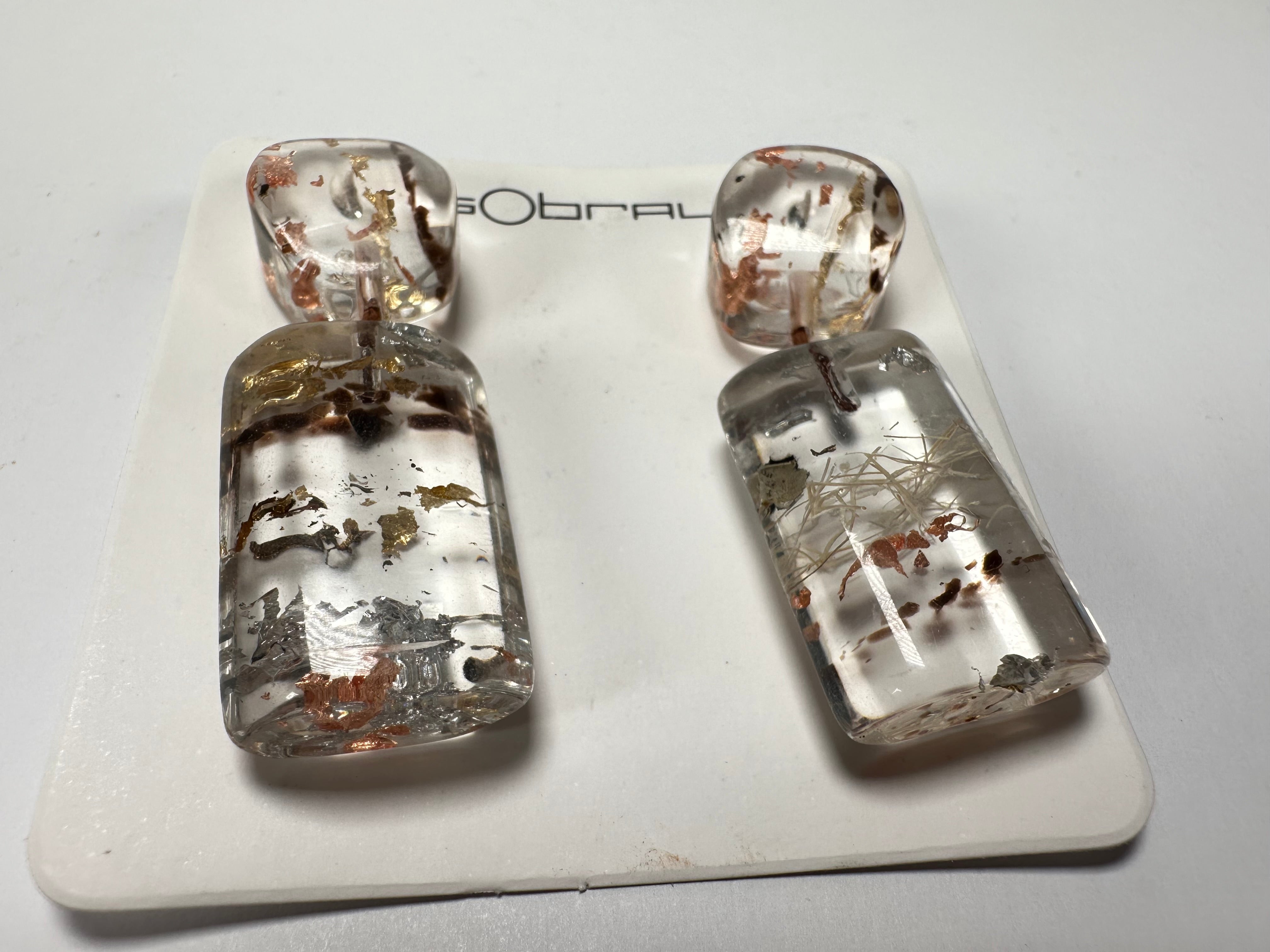 Sobral - Minas Gerais "Araxá" Resin Earrings ( 005407 )