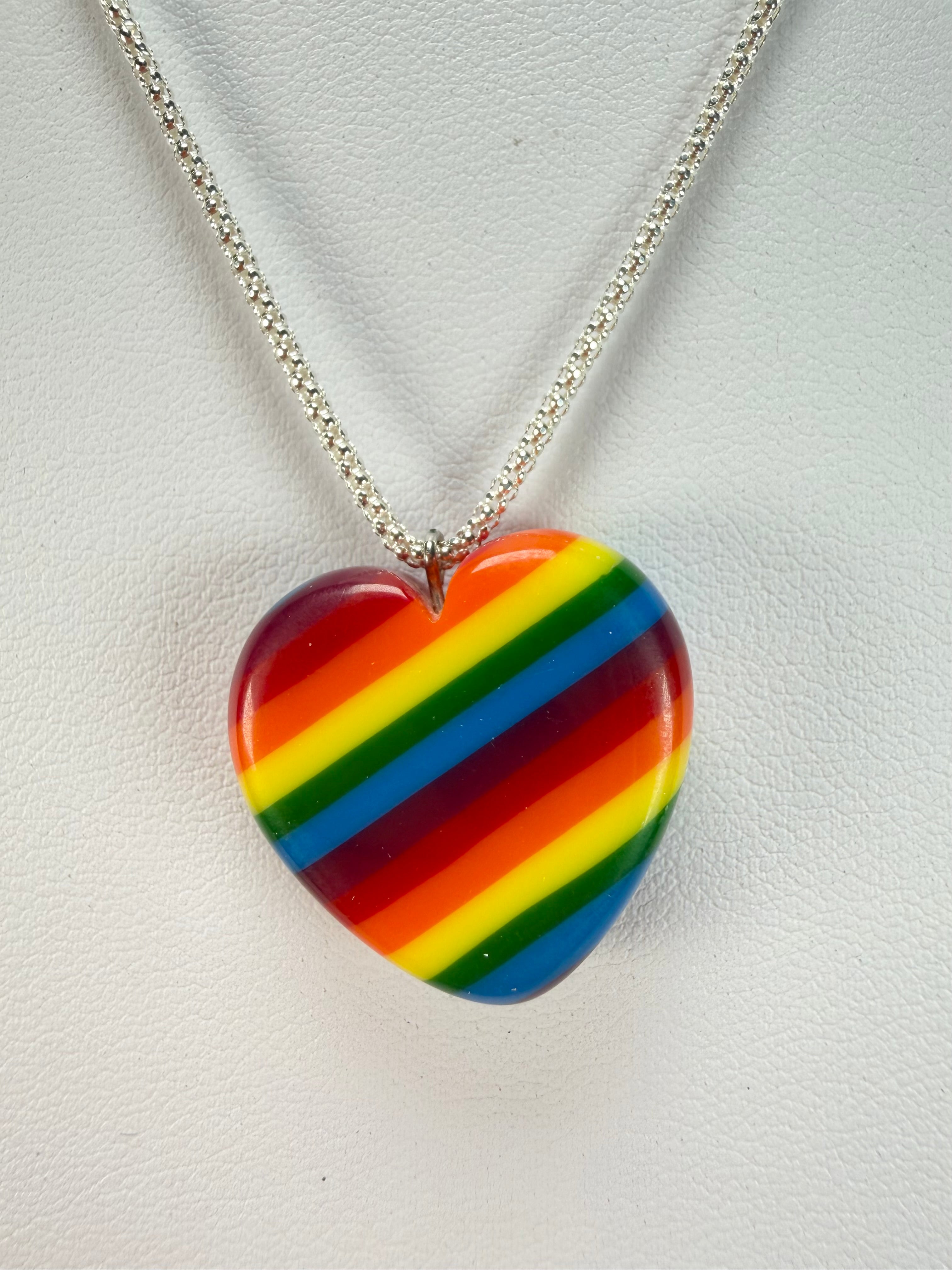 Sobral - Pop Pride "Heart" Resin AG Sliver Necklace ( 005314 )