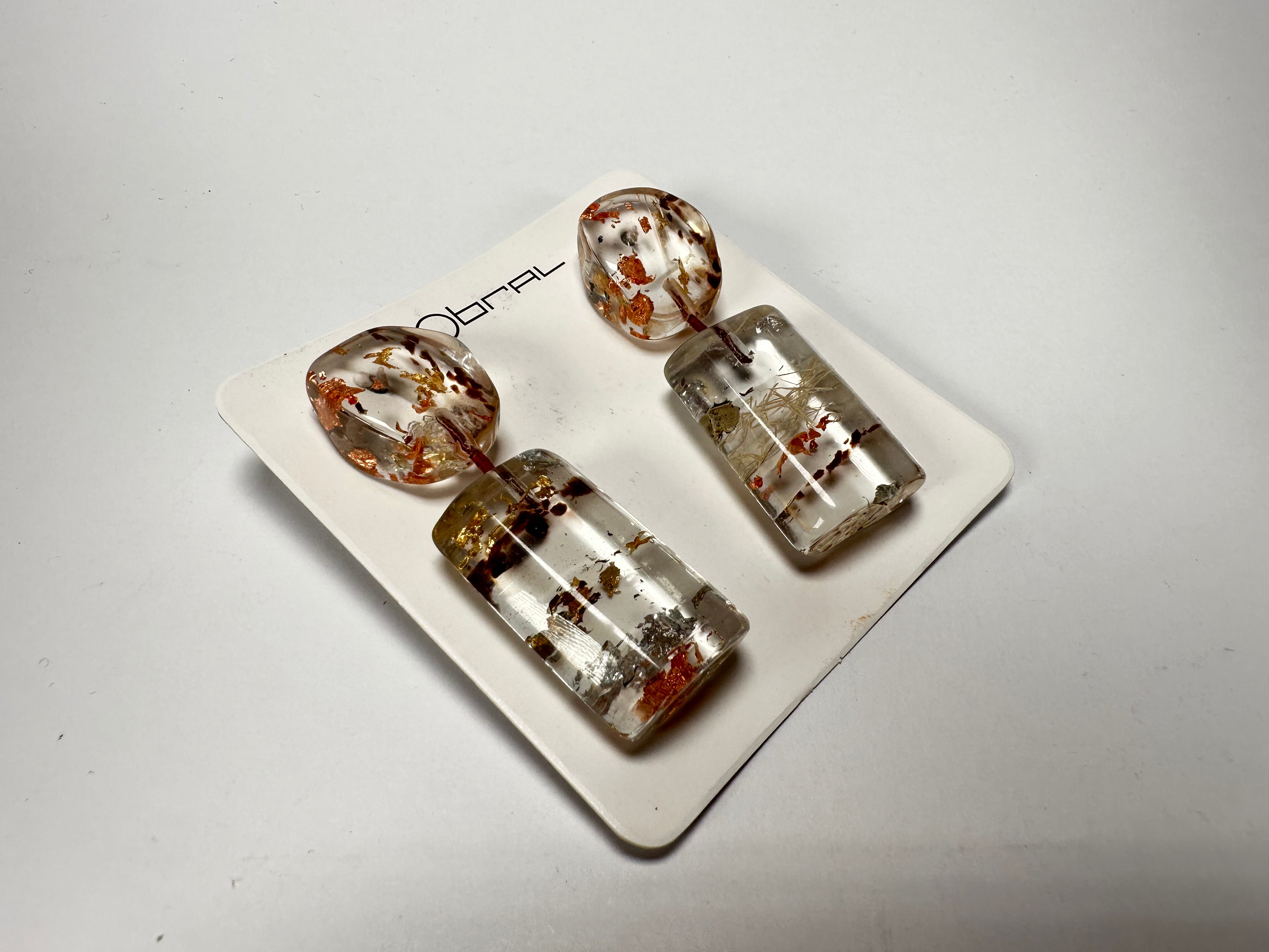 Sobral - Minas Gerais "Araxá" Resin Earrings ( 005407 )